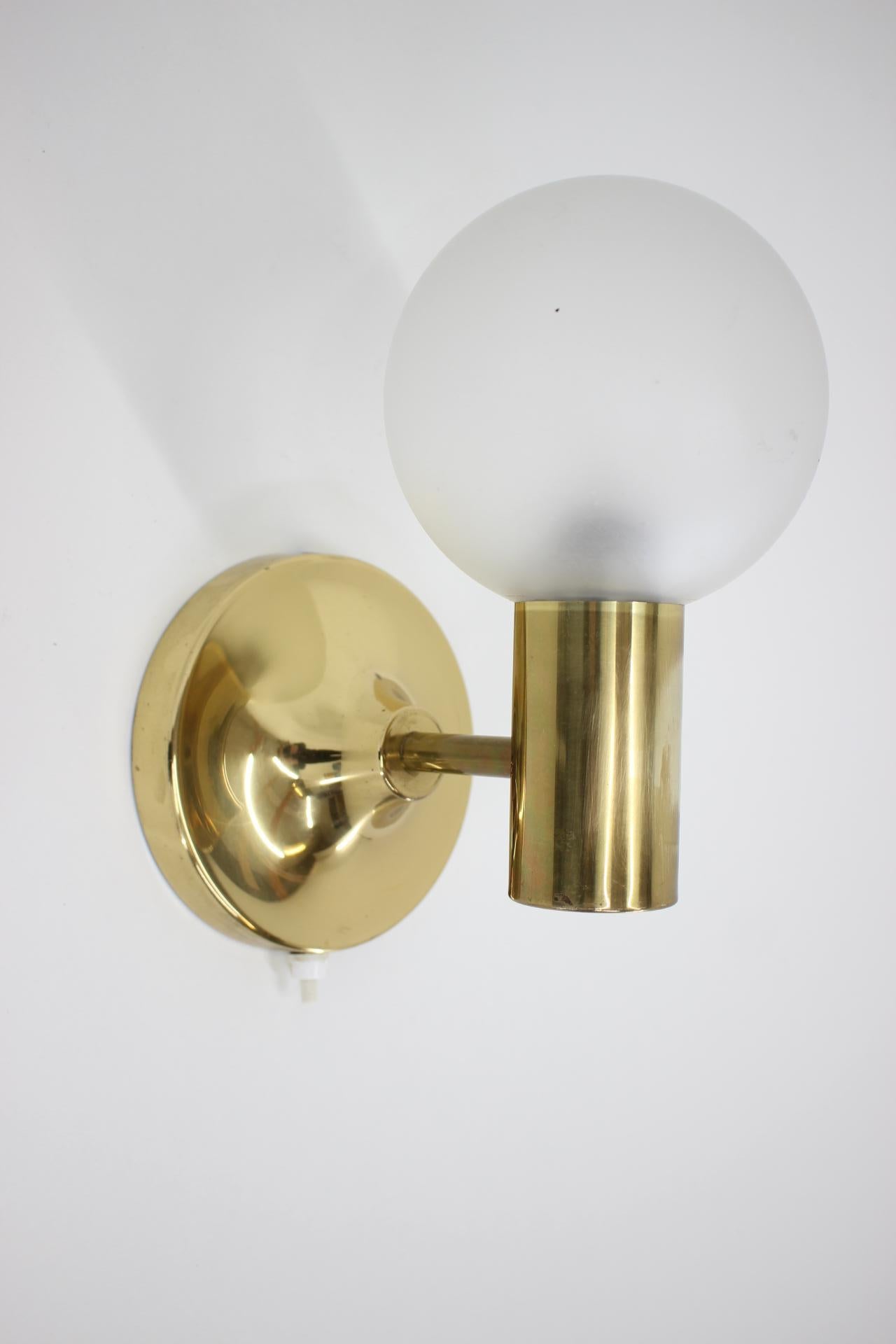 Brass Midcentury Design Wall Lamp, 1970s For Sale