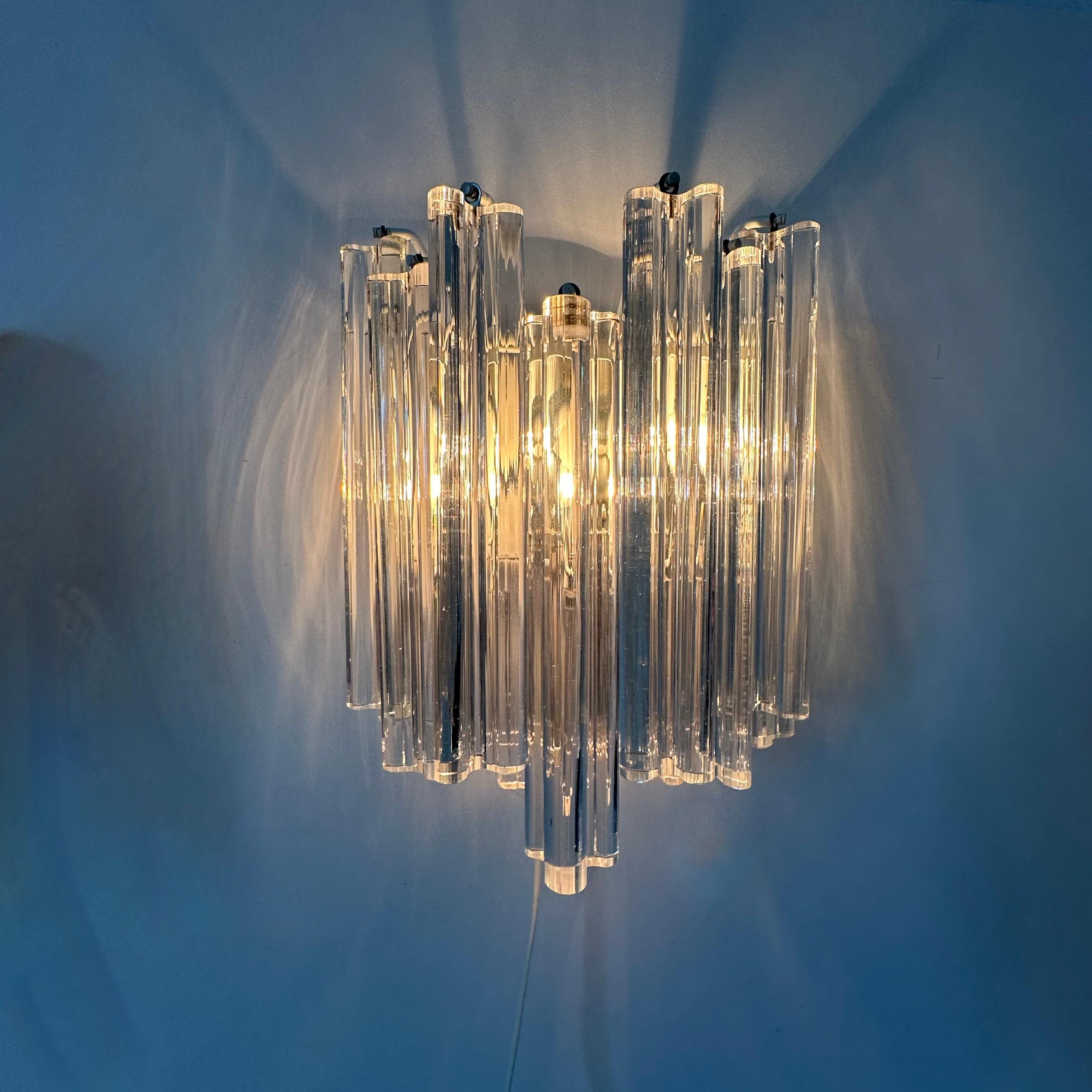 Allemand Mid century design wall lamp , 1970s Germany Venini for Kalmar en vente