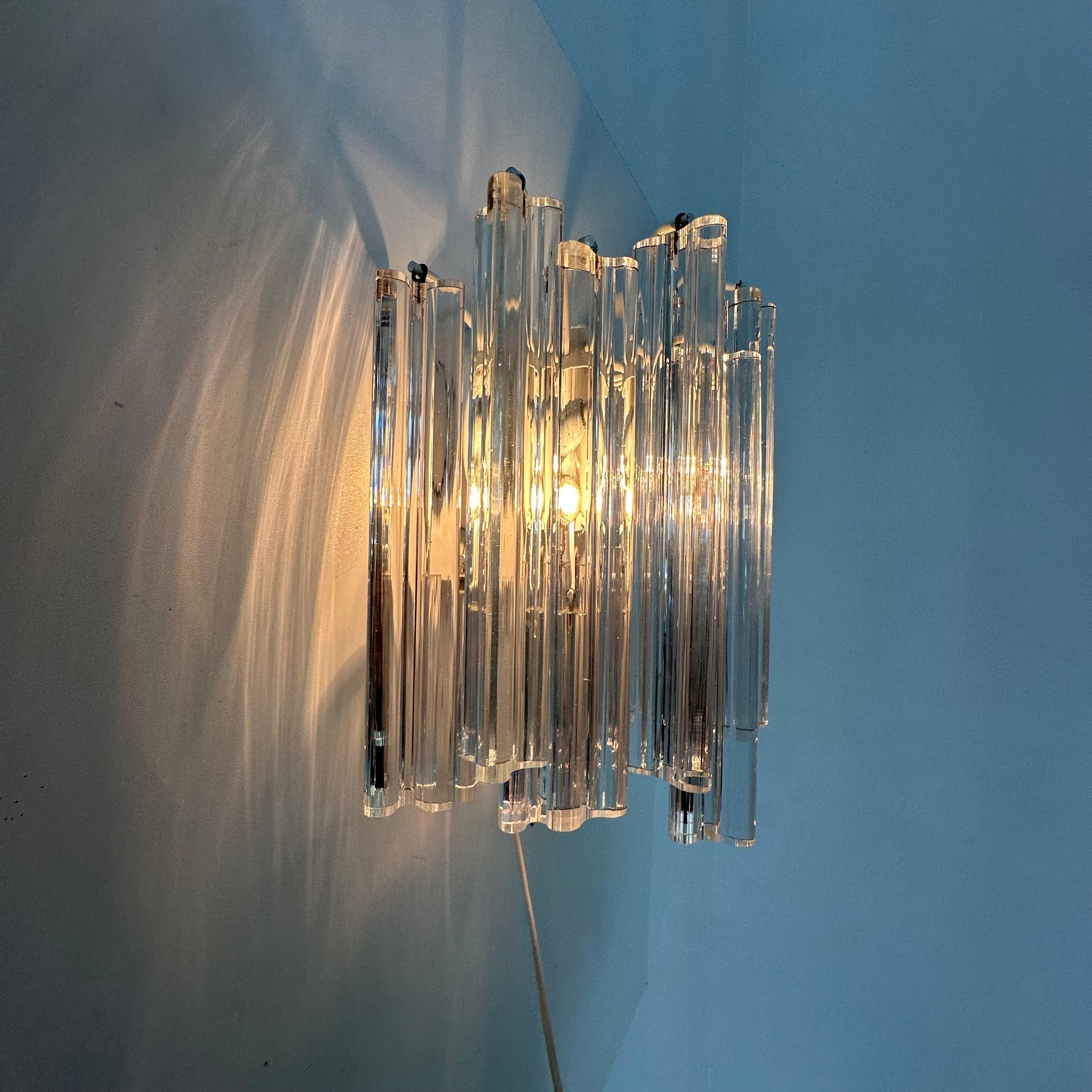 Fin du 20e siècle Mid century design wall lamp , 1970s Germany Venini for Kalmar en vente