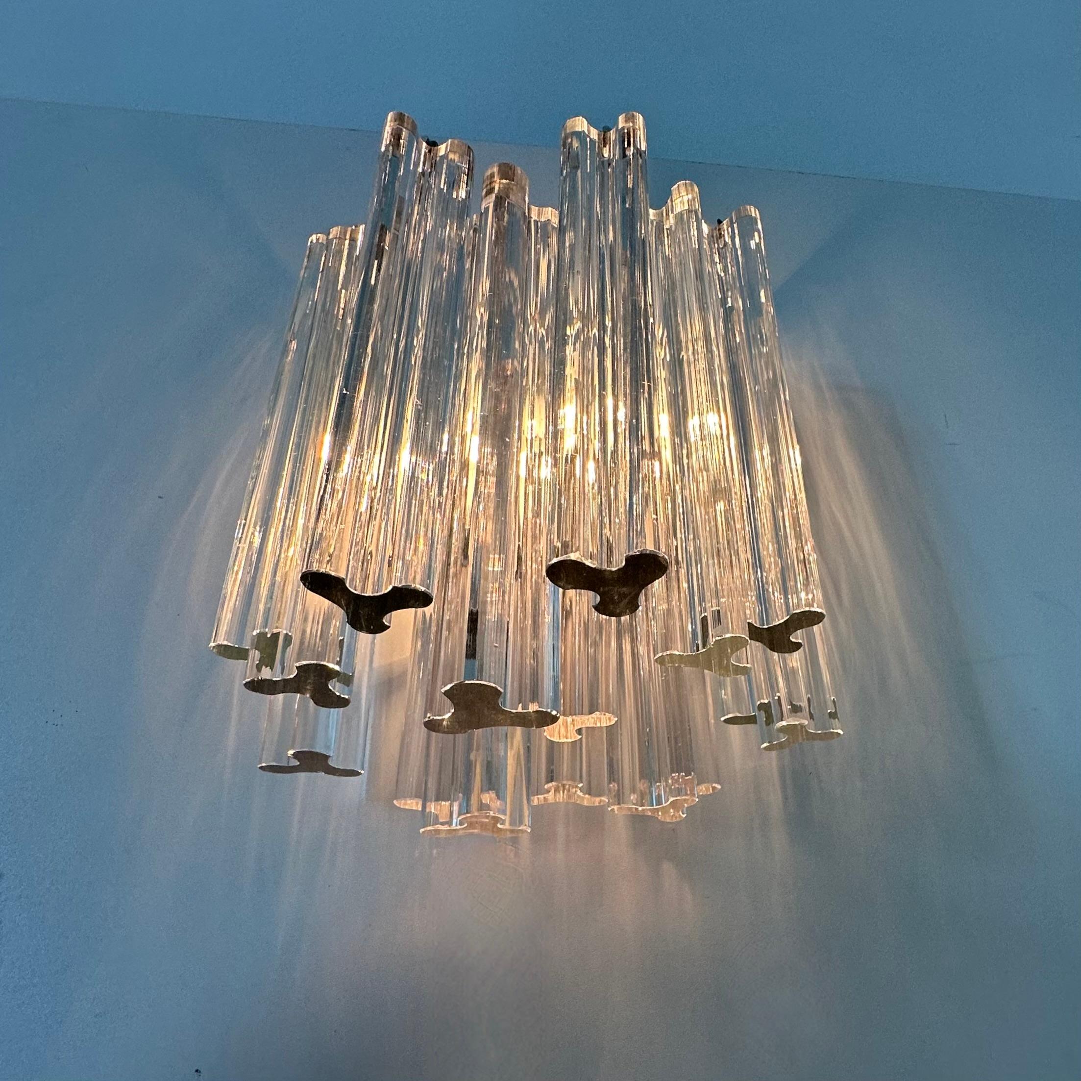Verre de Murano Mid century design wall lamp , 1970s Germany Venini for Kalmar en vente