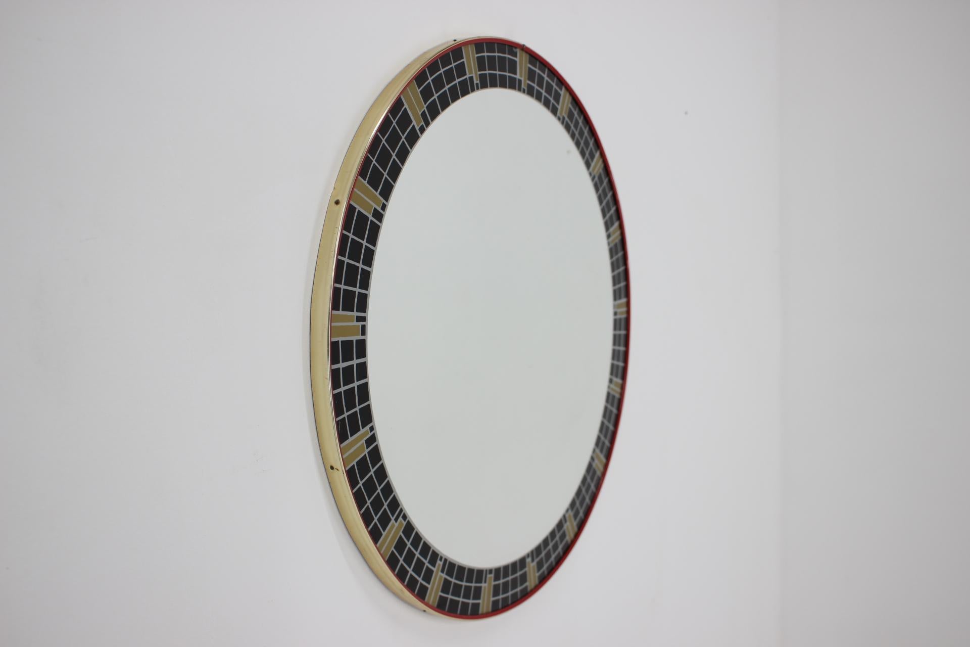 Lacquered Mid Century Design Wall mozaic Mirror 1970s / Germany For Sale