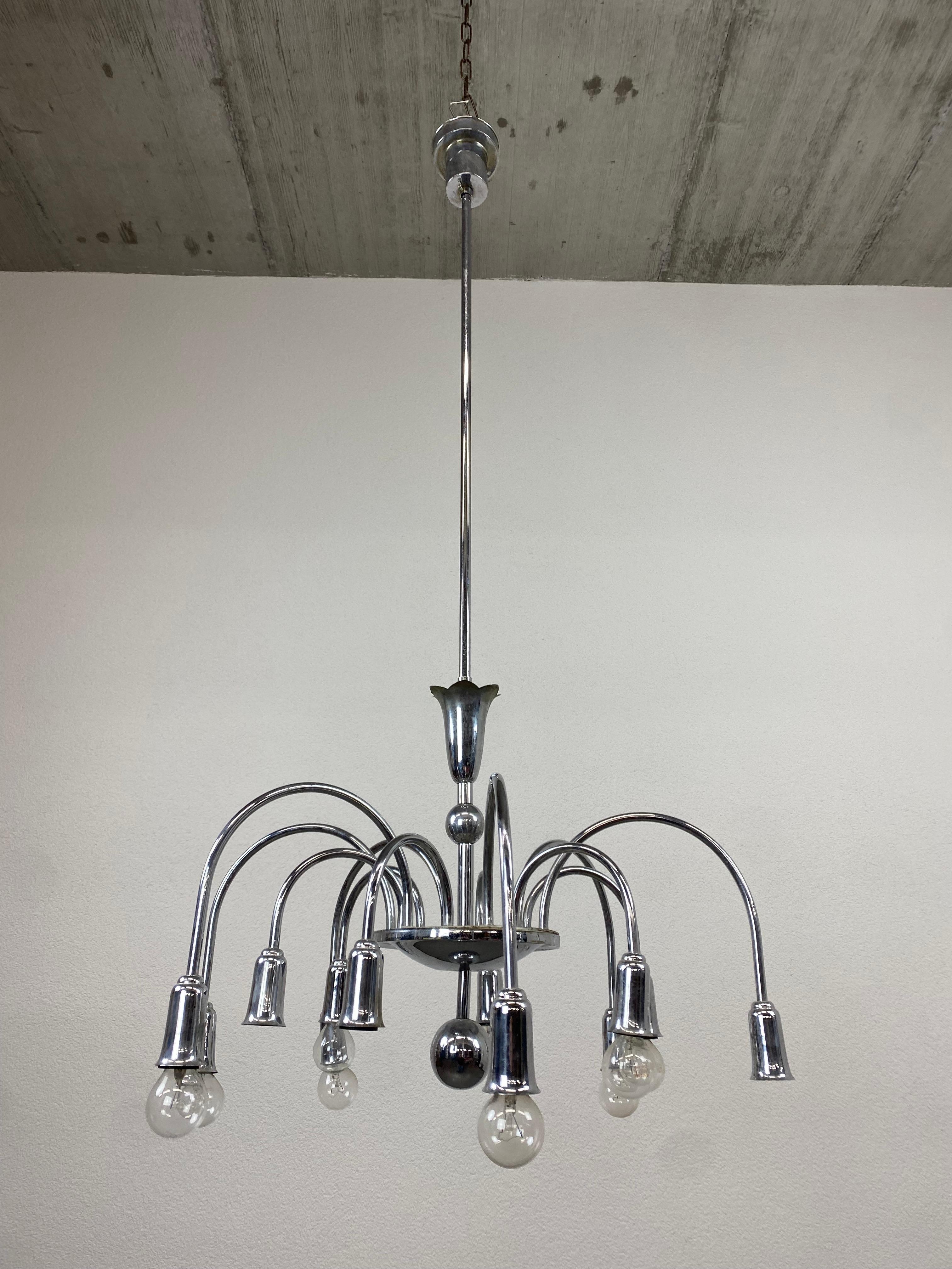 Midcentury design watefrall chandelier.