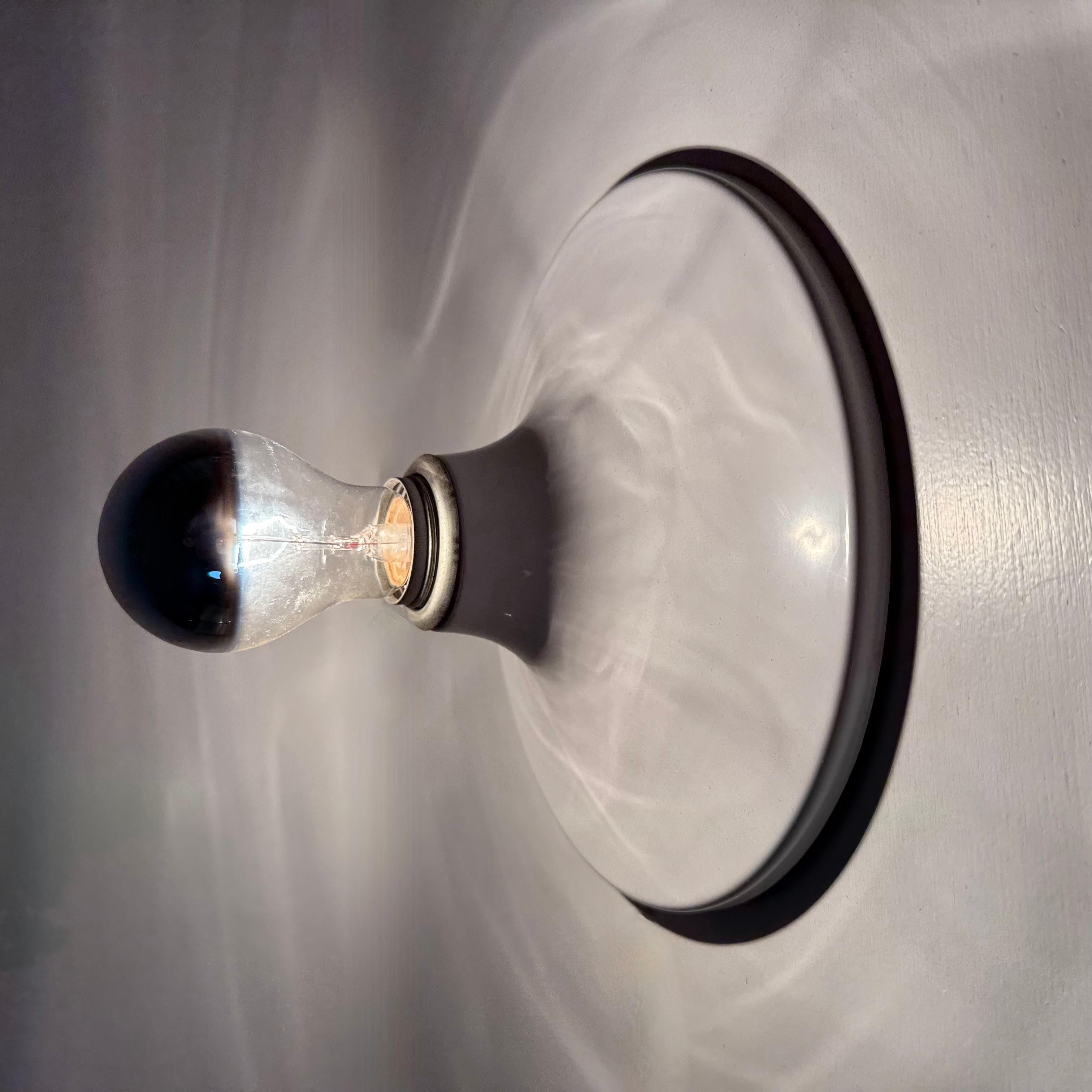 Mid-century design white aluminium disc wall lamp , 1970s

