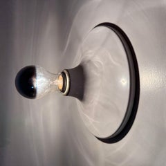 Mid-century design white aluminium disc wall lamp , 1970s