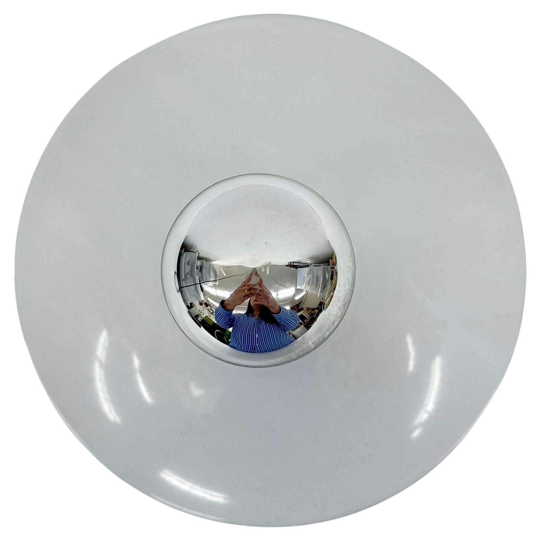 Mid-century design white aluminium disc wall lamp , 1970s For Sale