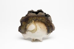 Vase en céramique blanche et grise du milieu du siècle dernier par Francois Marechal French Deco