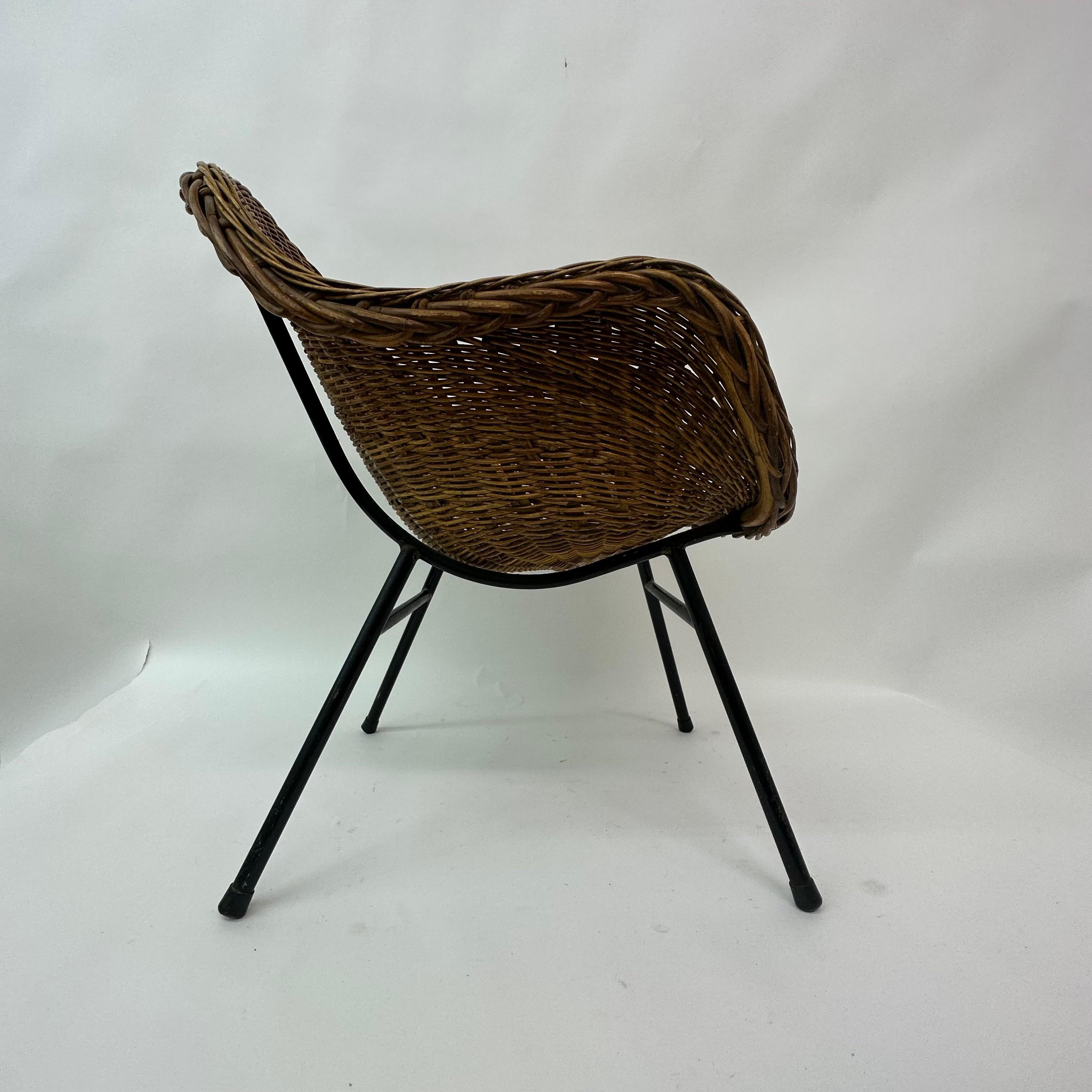 Mid-Century design wicker chair by Dirk Sliedrecht , 1950’s For Sale 3