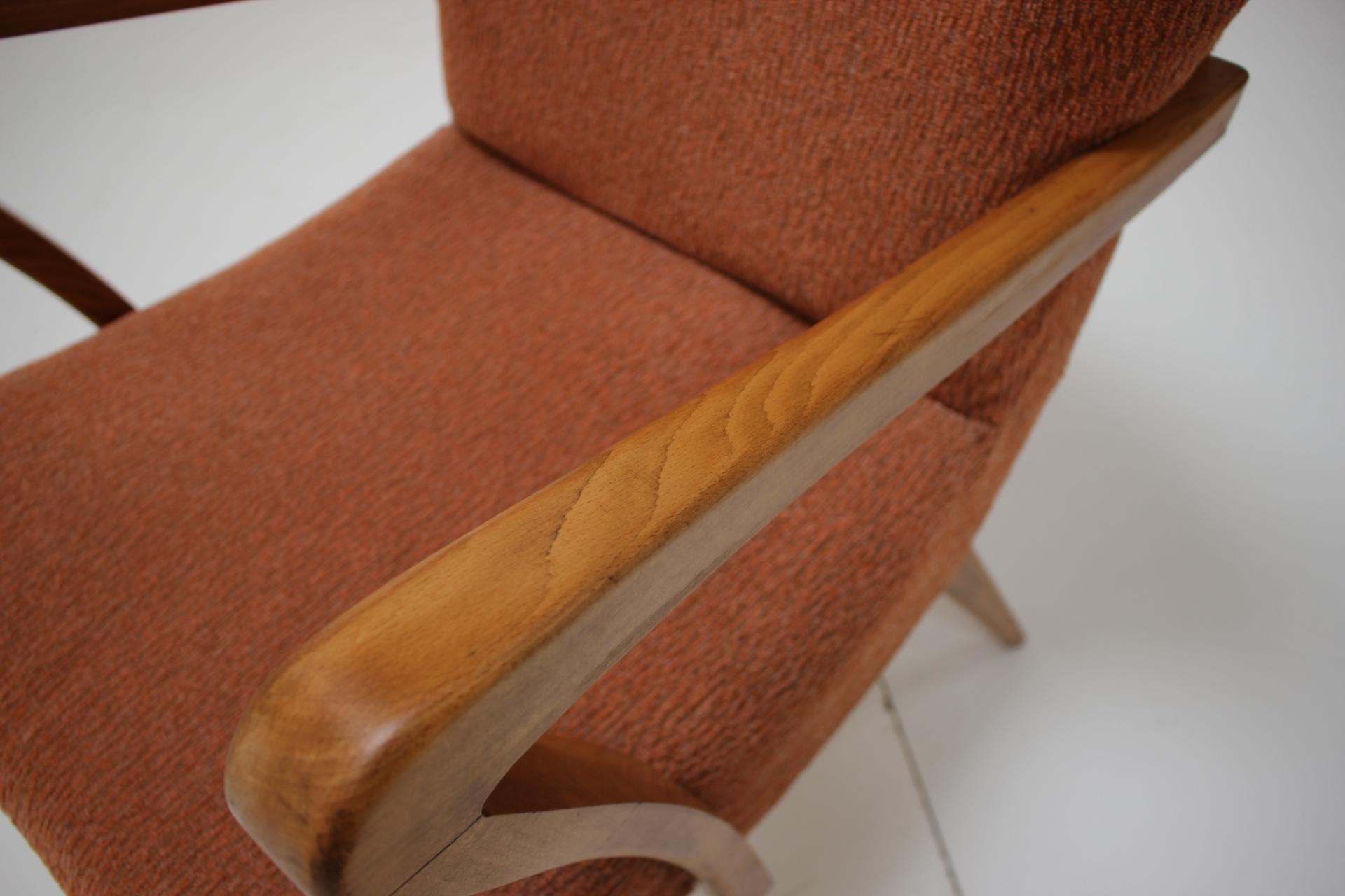 Mid-century design wing chair, Czechoslovakia. 4