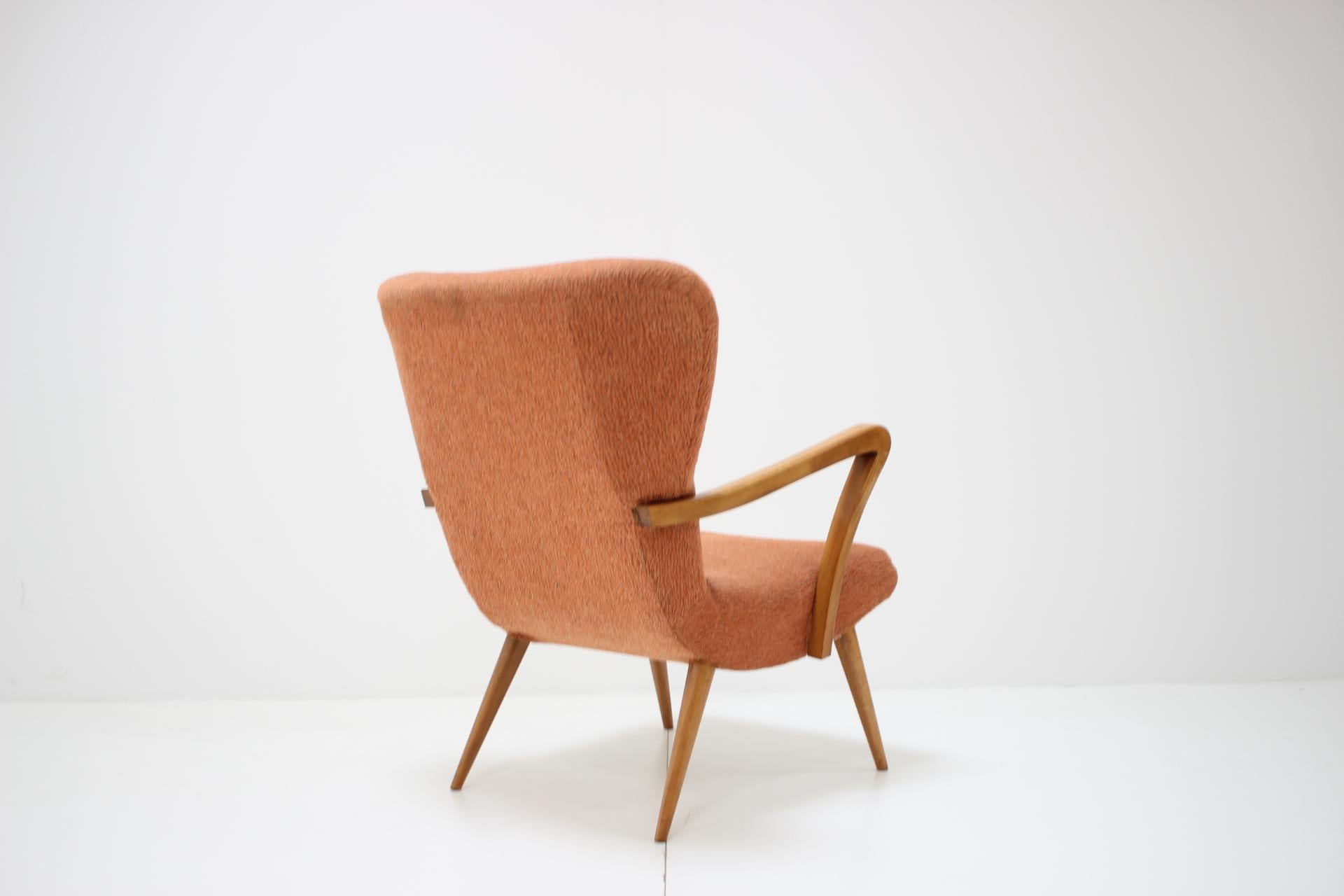 Mid-20th Century Mid-century design wing chair, Czechoslovakia.
