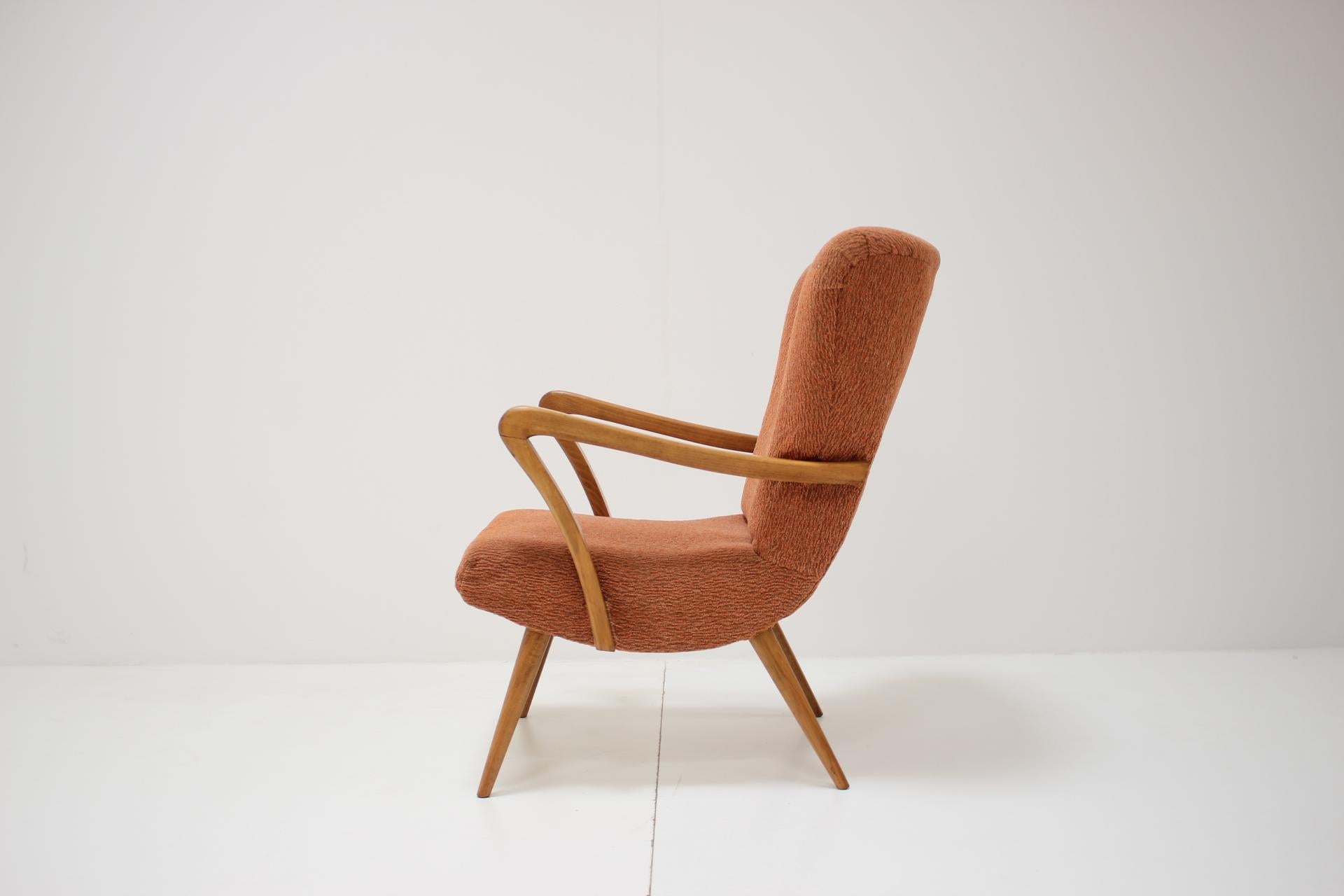 Mid-century design wing chair, Czechoslovakia. 1