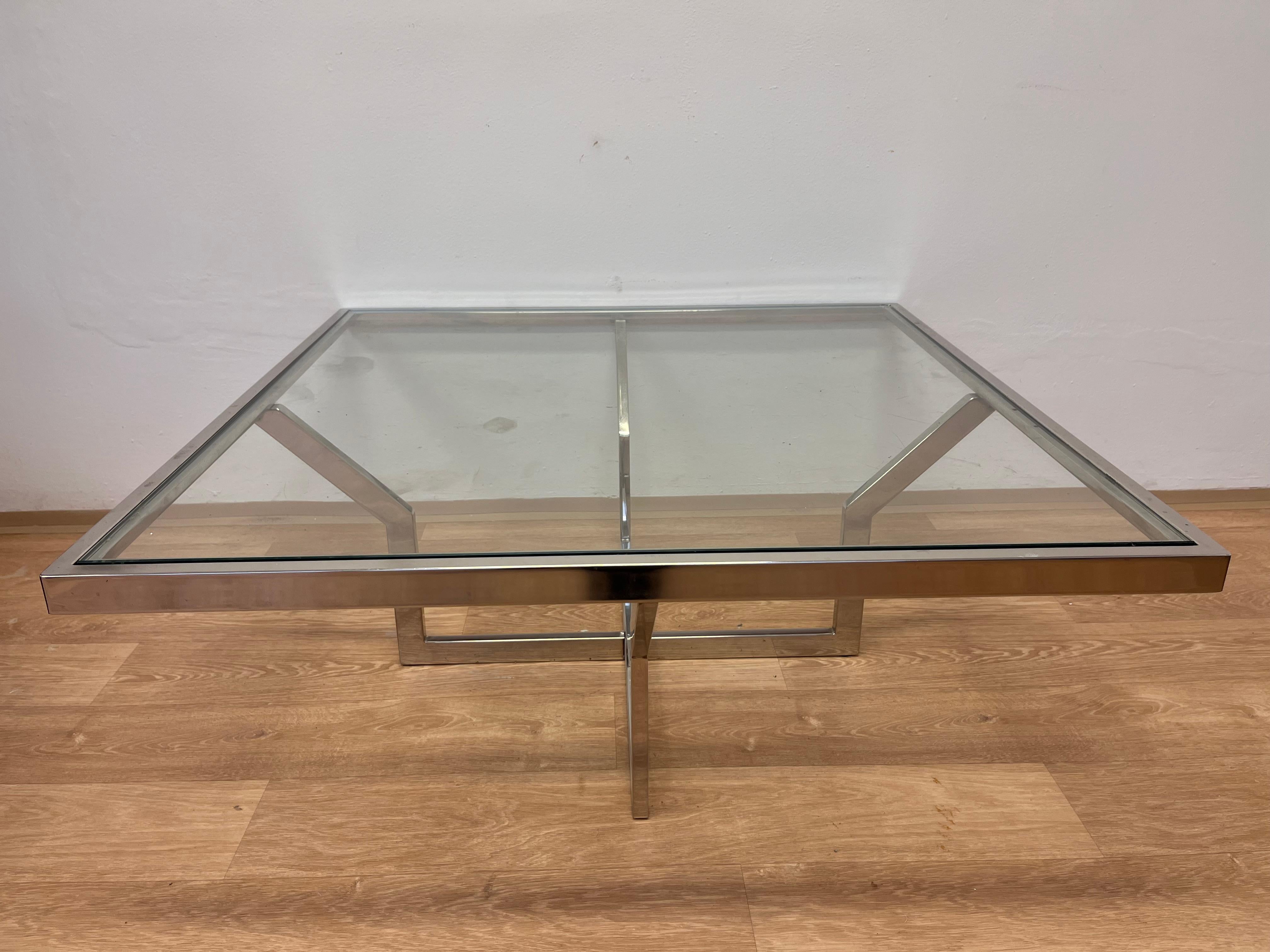 Mid-Century Modern Mid century design XXL Jean Charles Maison Coffee Table Chrome - 1970s For Sale