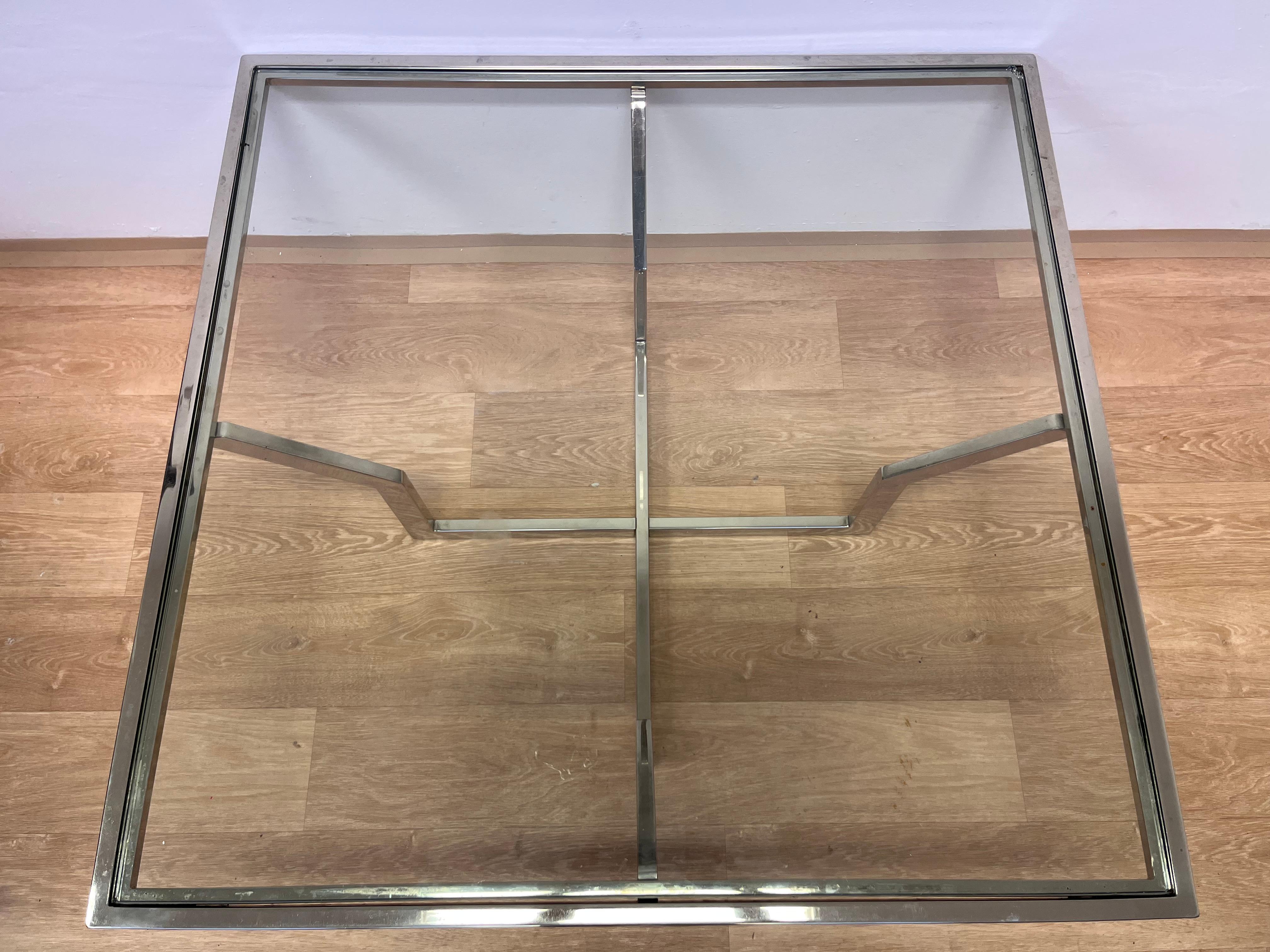 Mid century design XXL Jean Charles Maison Coffee Table Chrome - 1970s For Sale 2