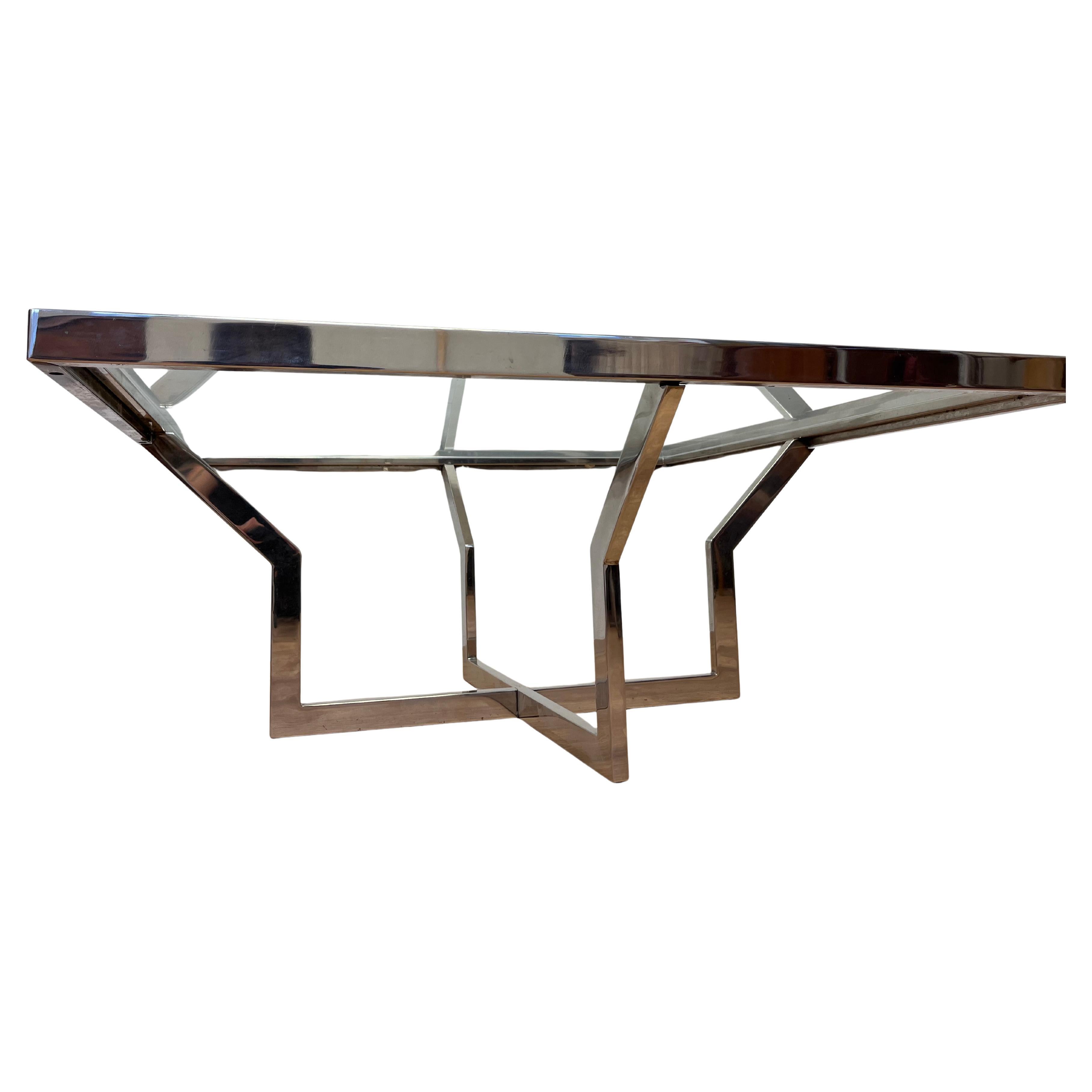 Mid century design XXL Jean Charles Maison Coffee Table Chrome - 1970s For Sale