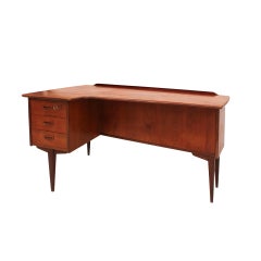 Midcentury Solid Wood Desk Designed by Arne Vodder Boomerang, 1960s