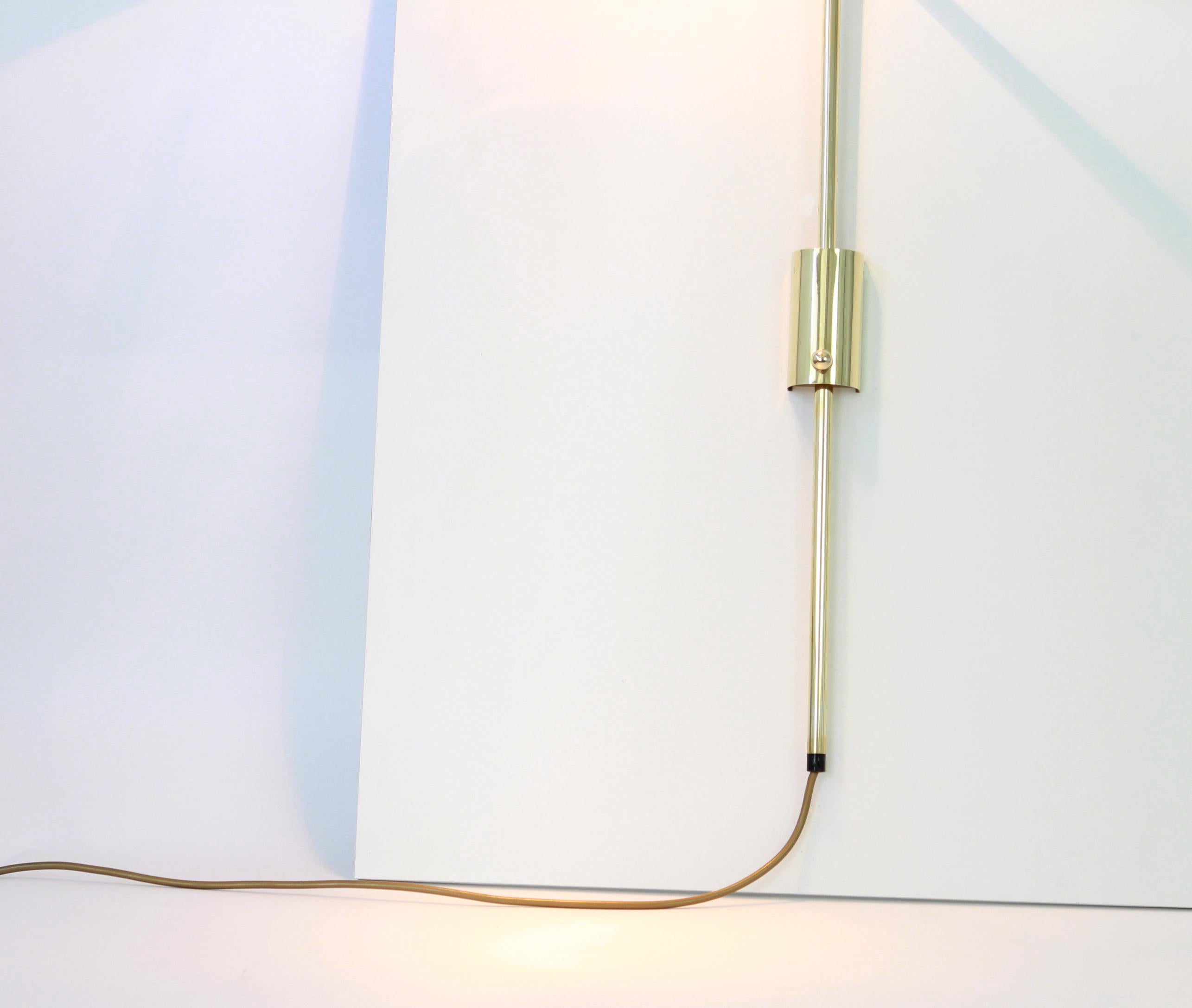 German Midcentury Designer Brass Wall Sconces by Florian Schulz, 1980s For Sale
