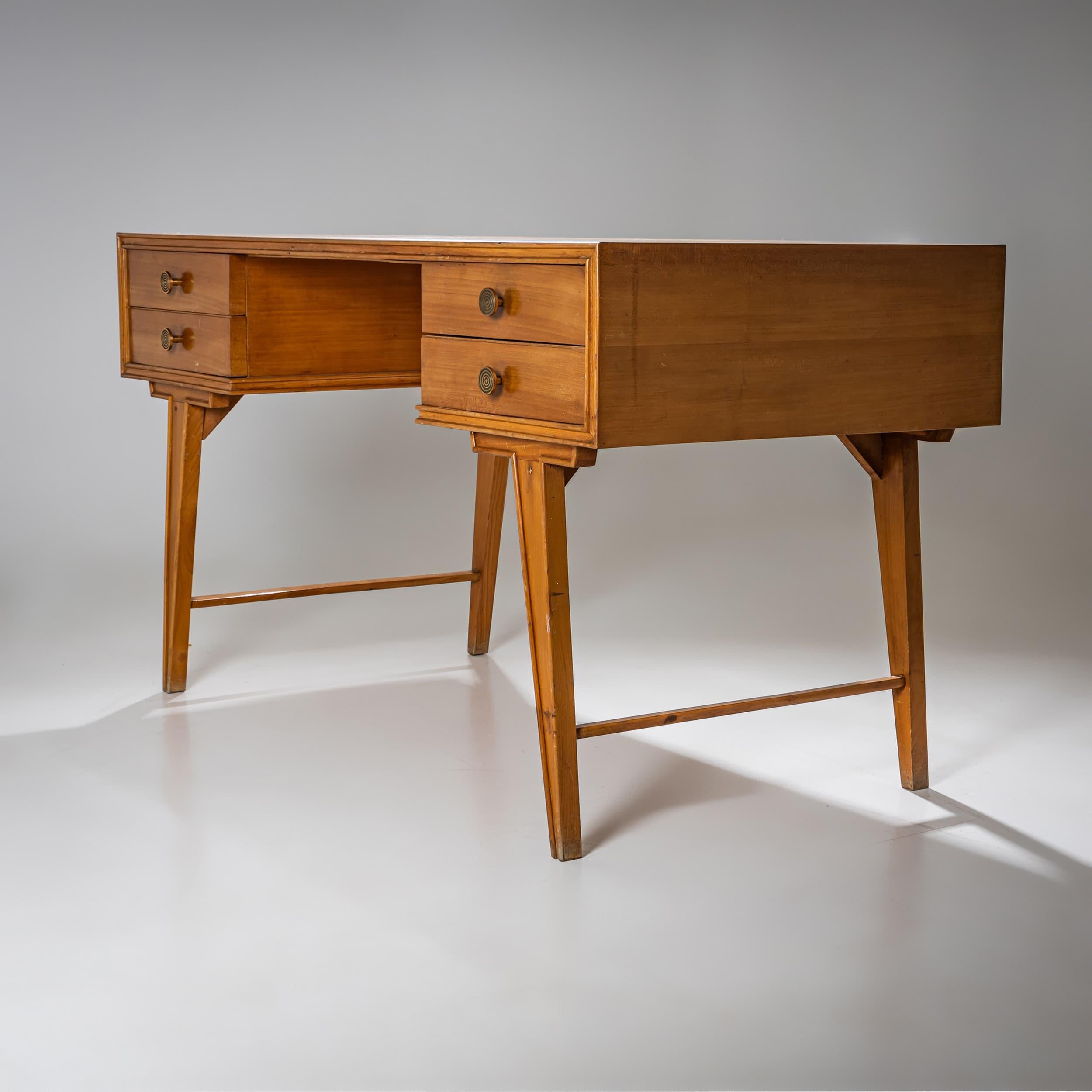 Brass Mid-Century Desk, 1950s/60s For Sale