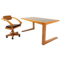 Escritorio de mediados de siglo y silla a juego de Massimo Scolari para Giorgetti, Italia1990