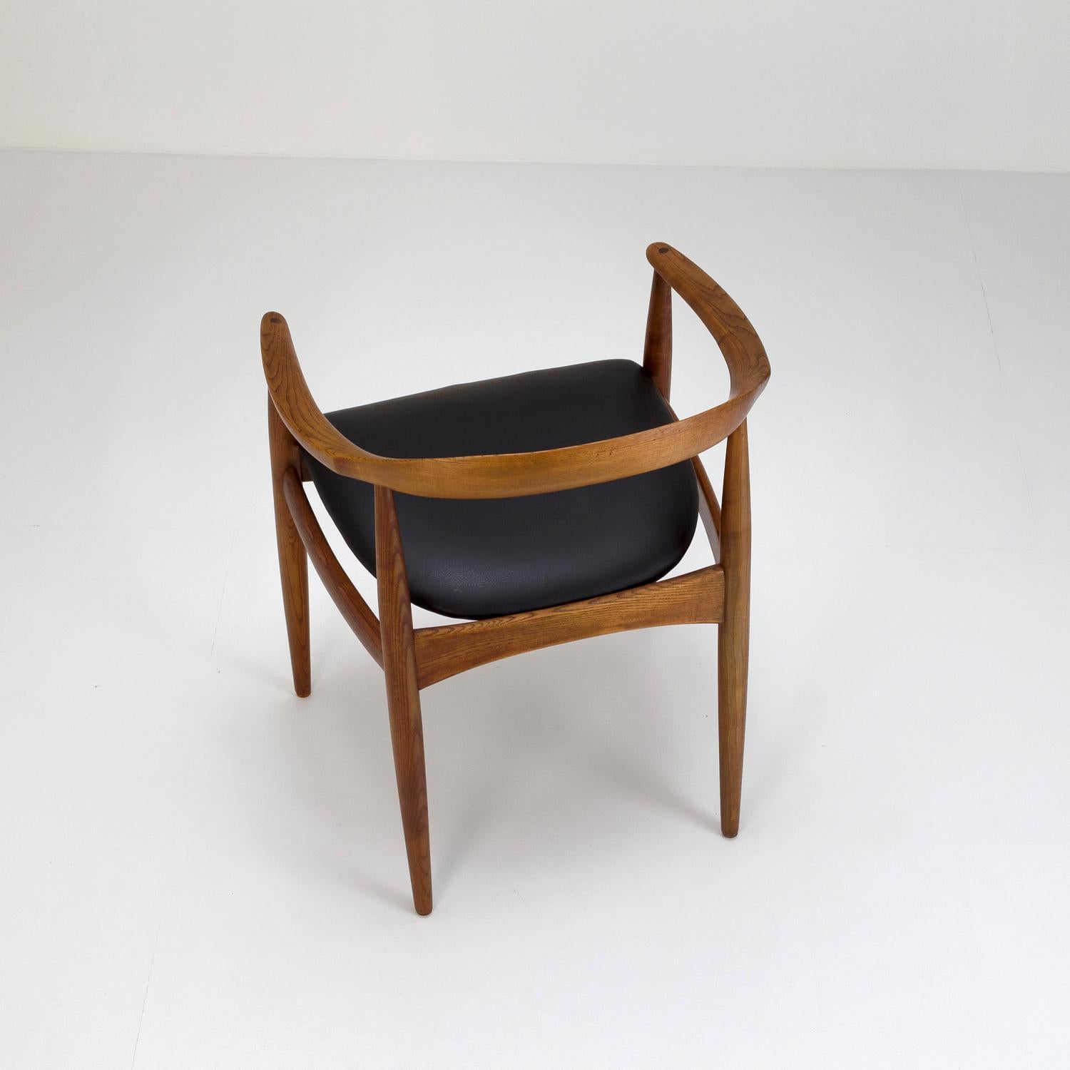 Leather Mid-Century Desk Chair by Illum Wikkelsø, Denmark, 1950s For Sale