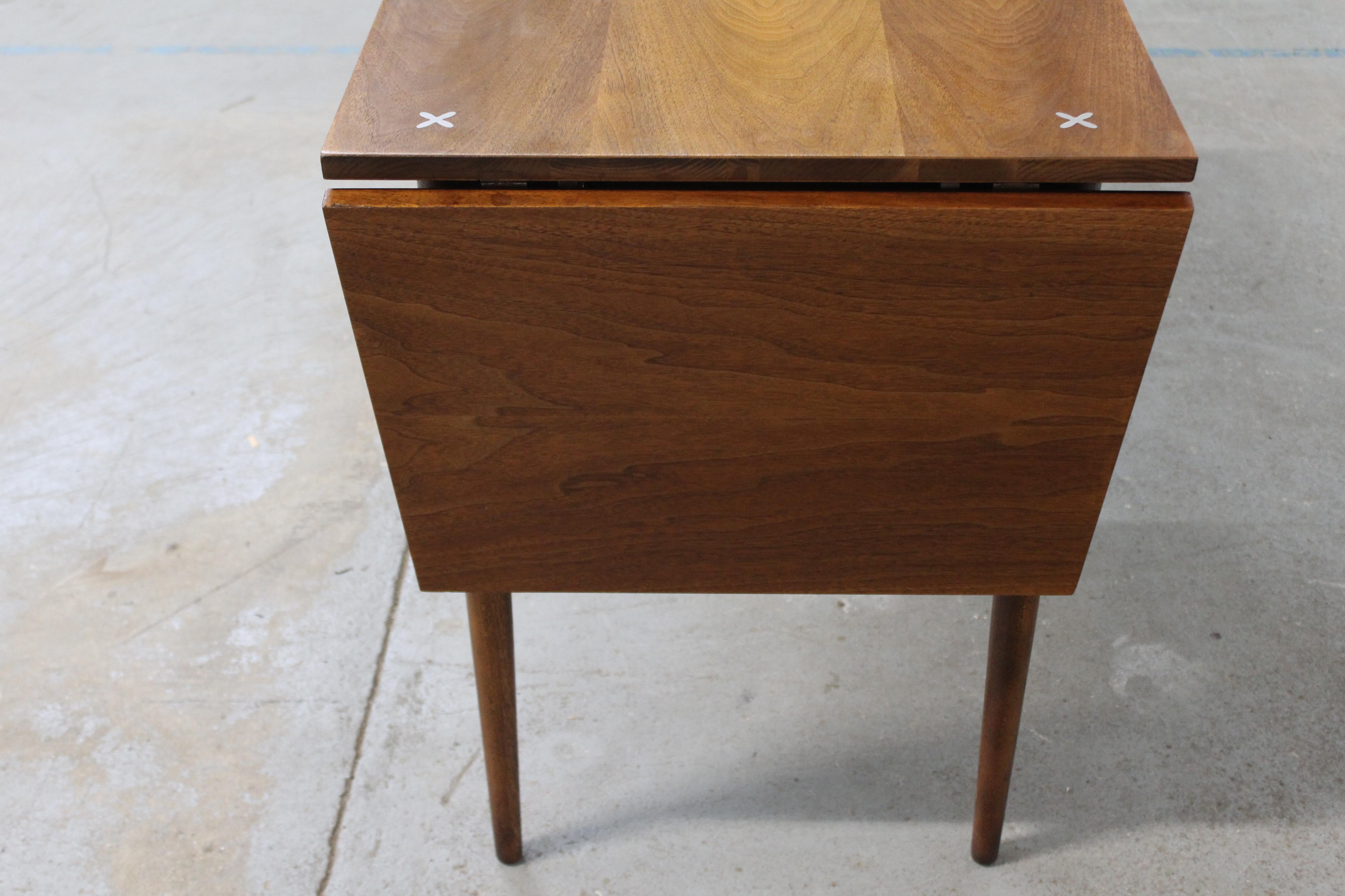 Midcentury Desk Danish Modern Meron Gershun Walnut Drop Side Desk 2