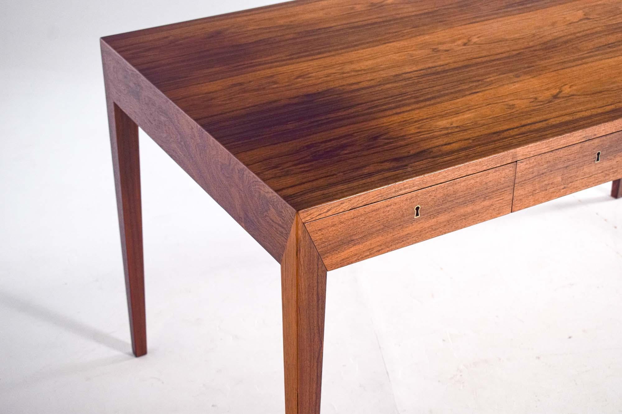 Rosewood Mid Century Desk Designed by Severin Hansen for Haslev, 1958 For Sale