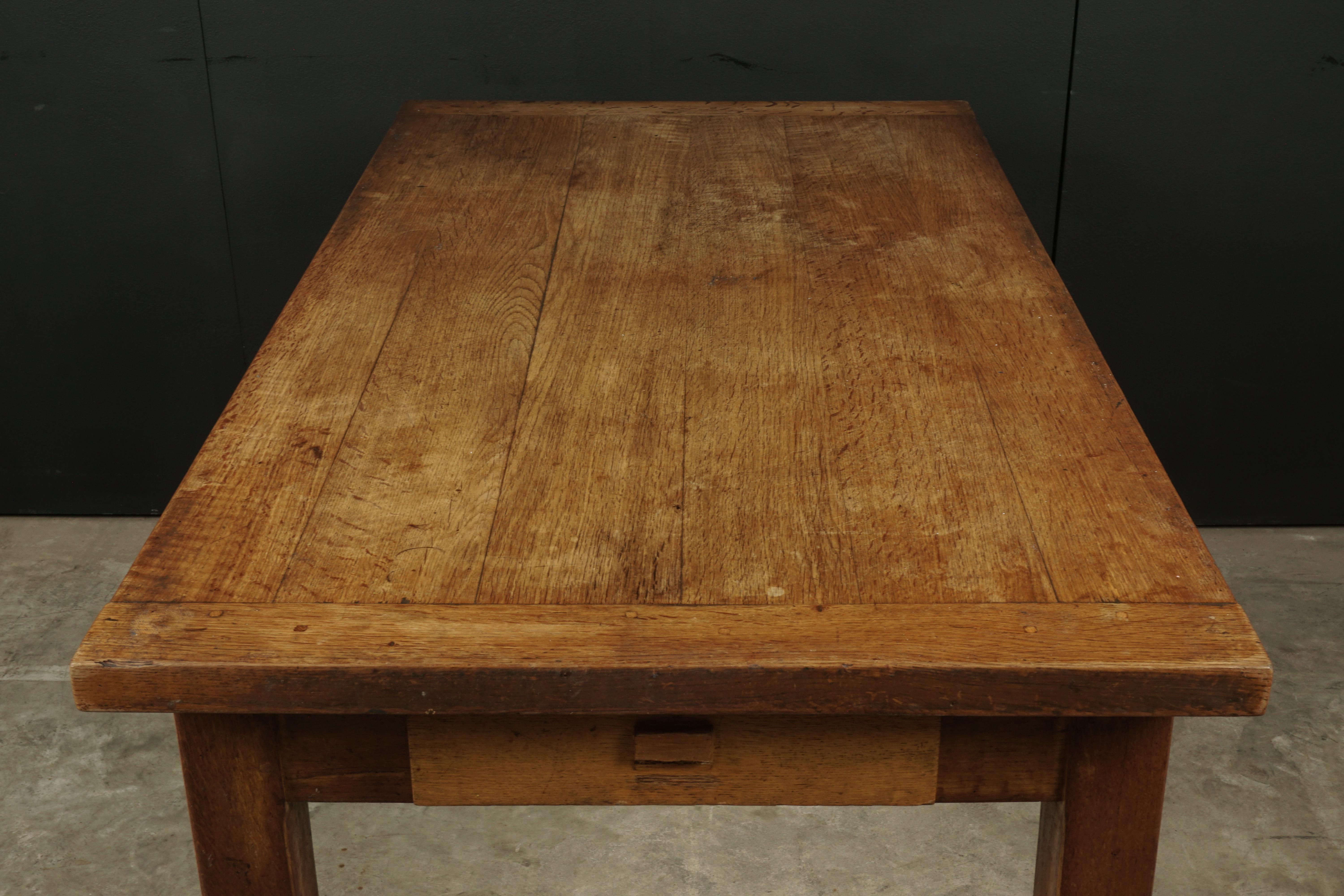 Oak Midcentury Pine Desk from France, circa 1950