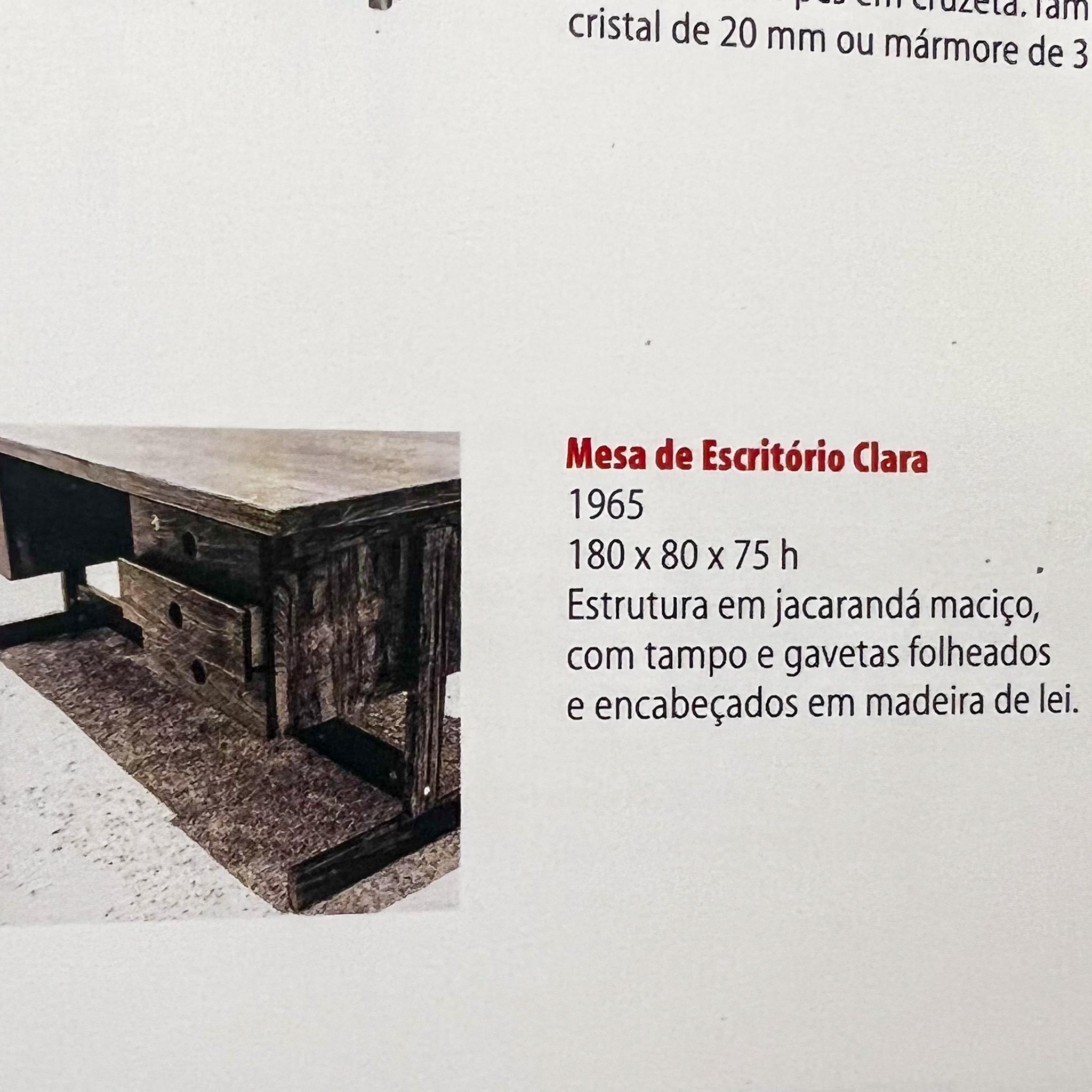 Brazilian Modern Desk in Hardwood & Chrome by Sergio Rodrigues, Brazil, 1965 5