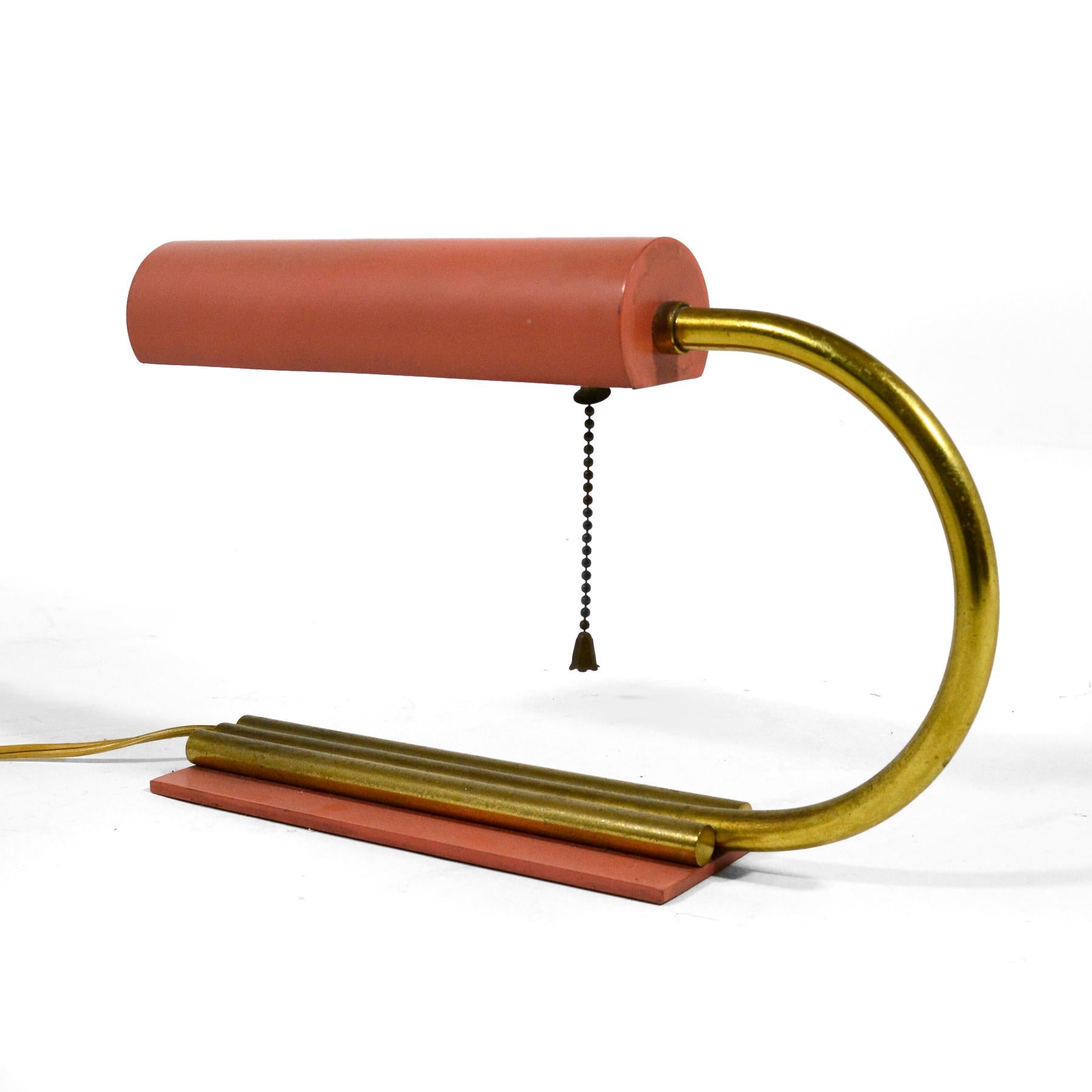 Brass Gilbert Rohde Style Midcentury Desk Lamp For Sale