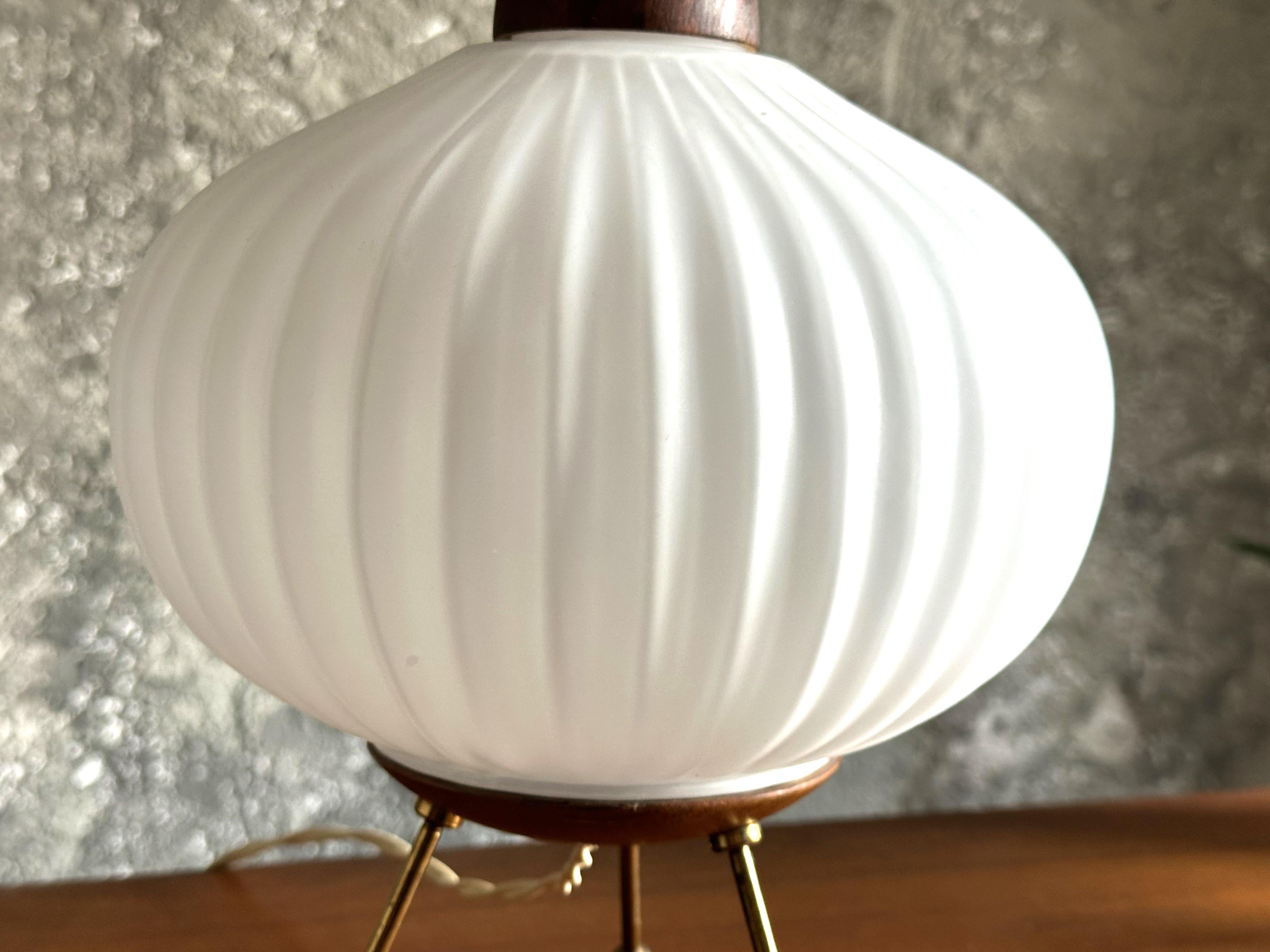 Lampada da scrivania di metà secolo in teak e ottone, Danimarca 1960 in vendita 8