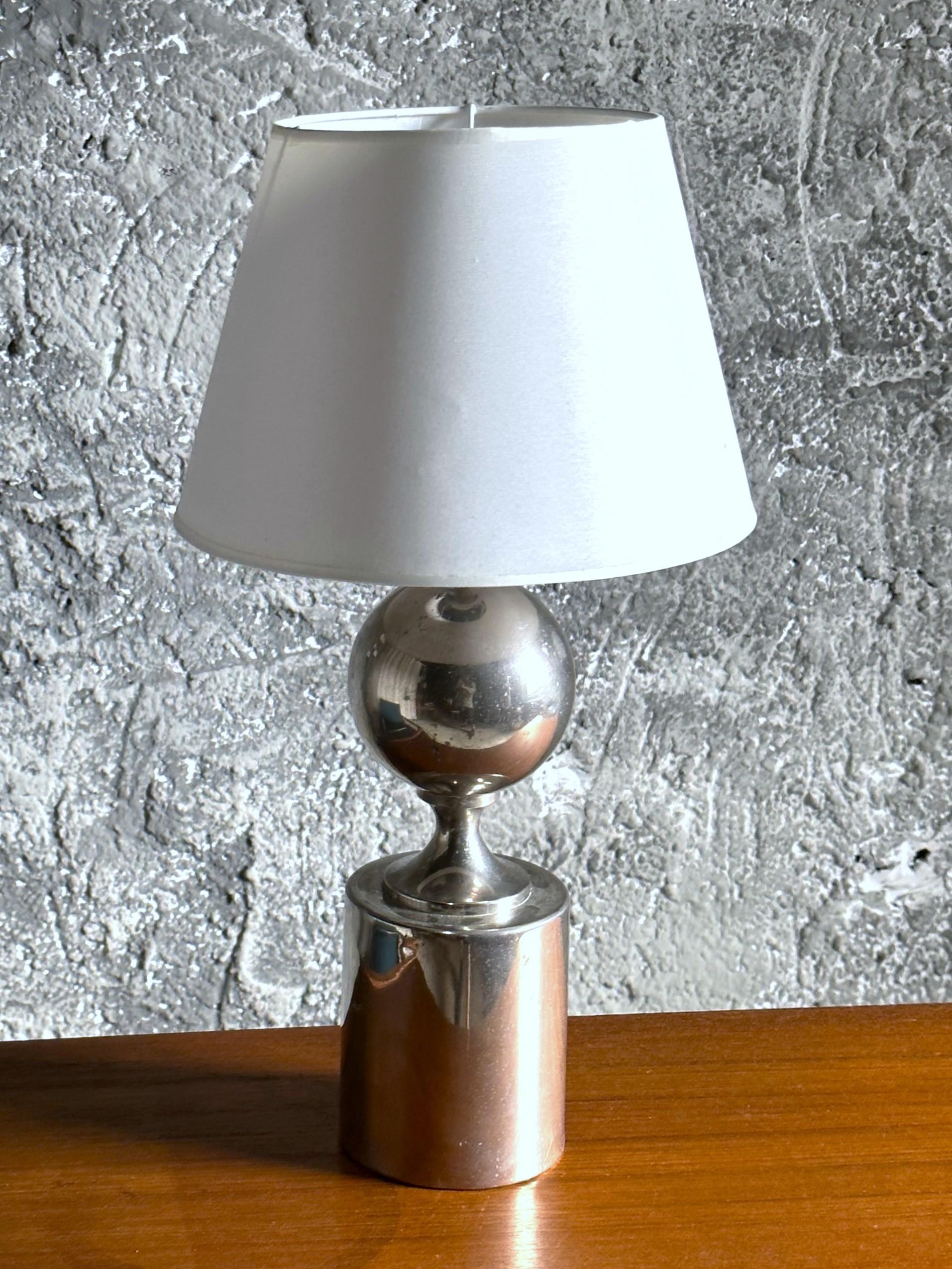 Mid-Century Desk Table Lamp, signed by Philippe Barbier, Chrome, France 1960 For Sale 4