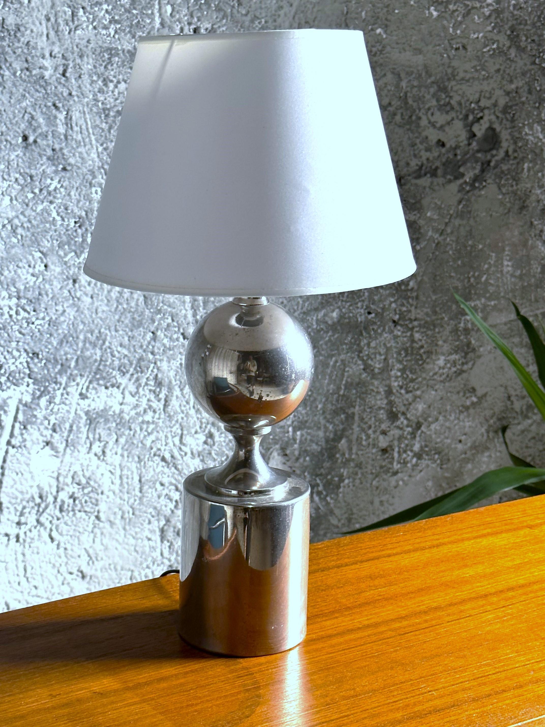 Mid-Century Desk Table Lamp, signed by Philippe Barbier, Chrome, France 1960 For Sale 5
