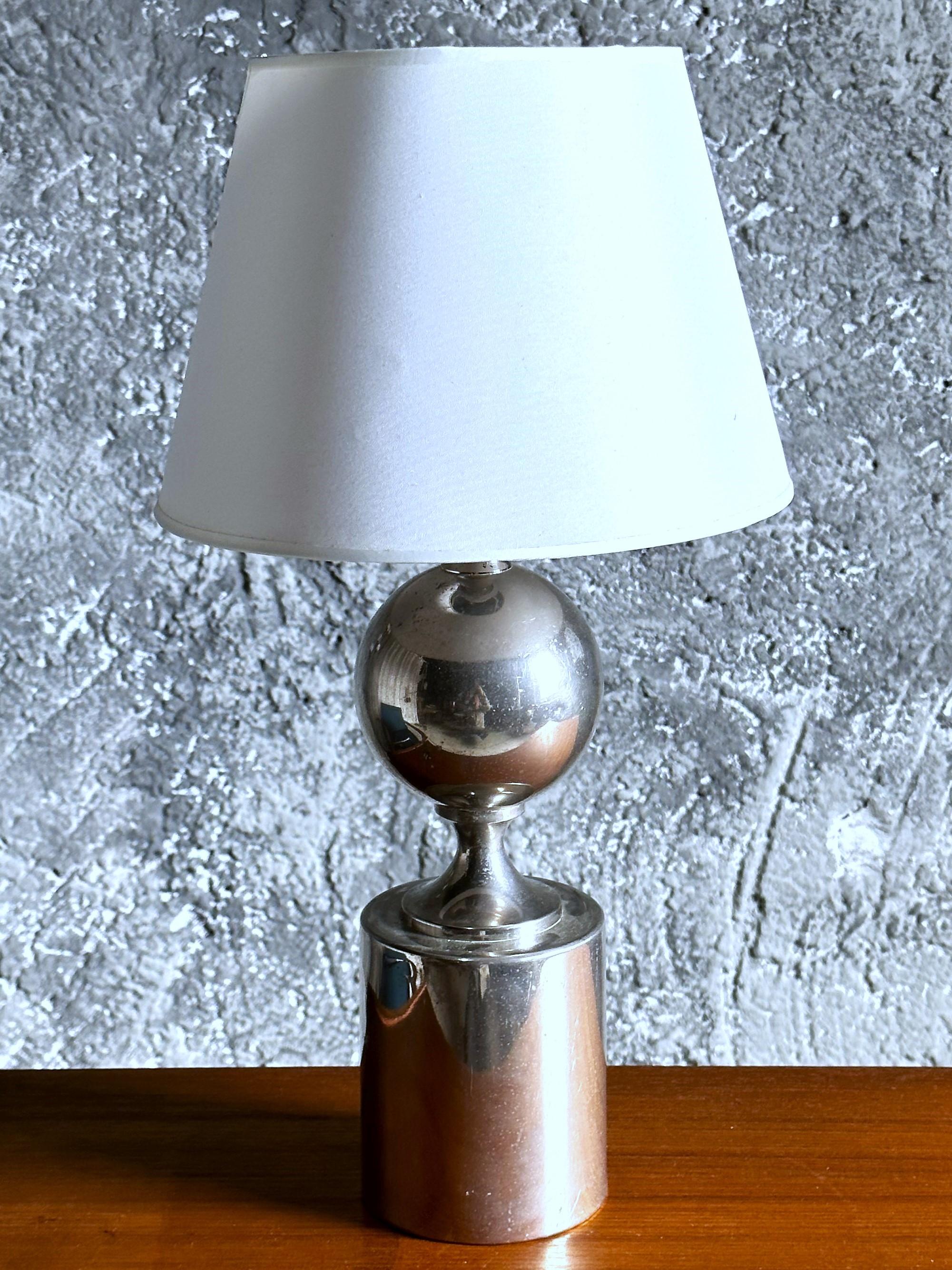 Lampe de bureau du milieu du siècle dernier, signée par Philippe Barbier, chrome, France 1960 en vente 8