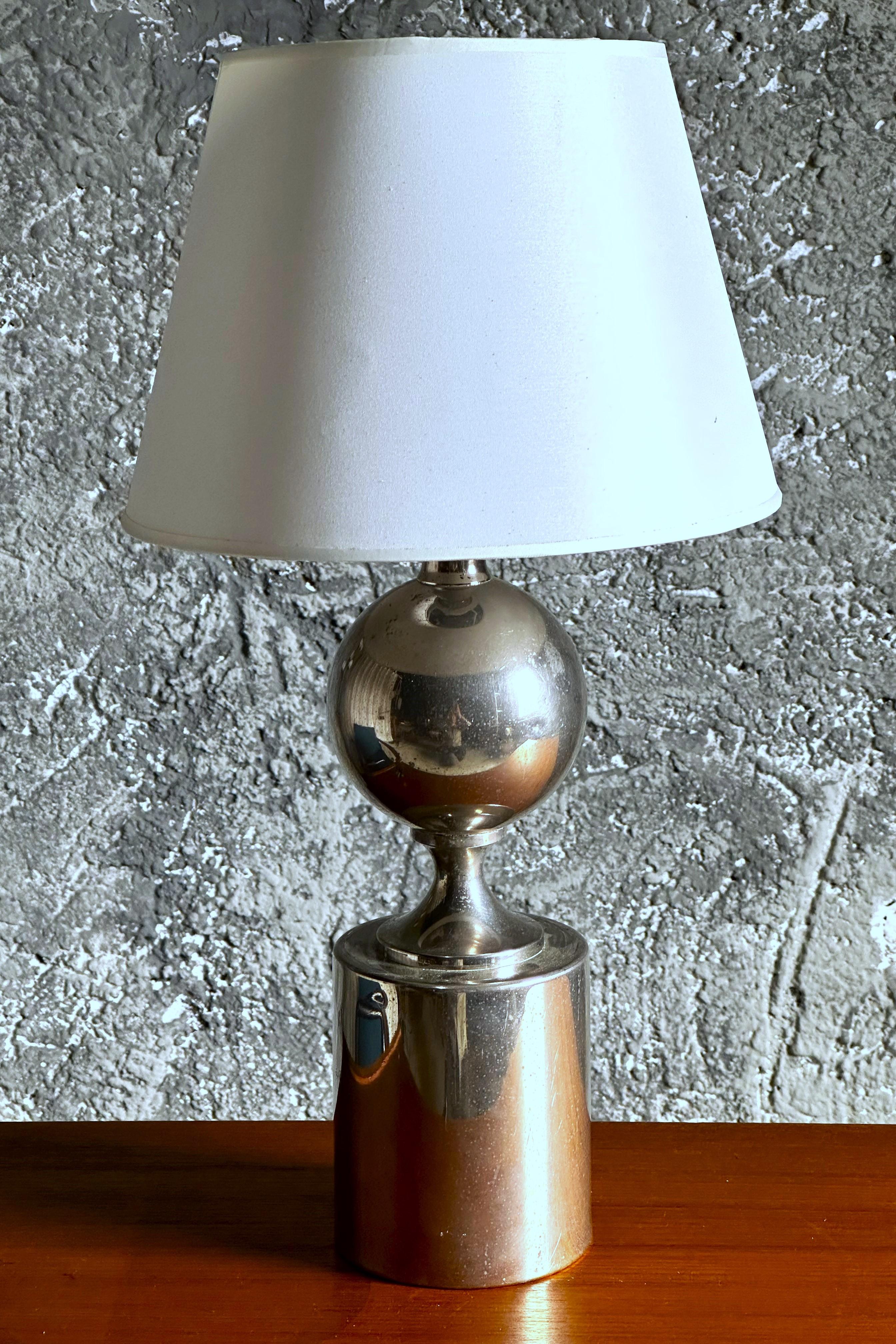 Mid-20th Century Mid-Century Desk Table Lamp, signed by Philippe Barbier, Chrome, France 1960 For Sale
