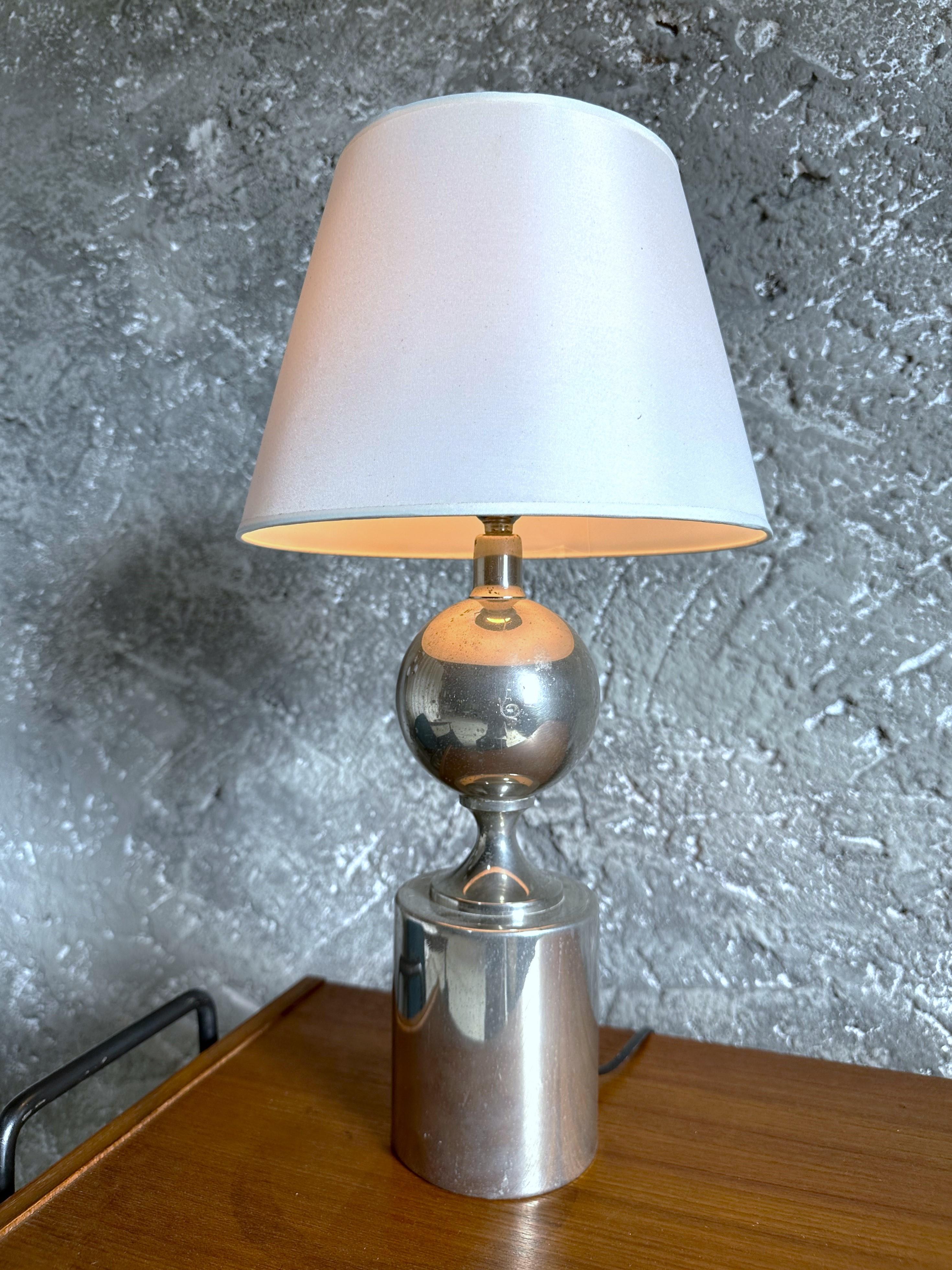Mid-Century Desk Table Lamp, signed by Philippe Barbier, Chrome, France 1960 2