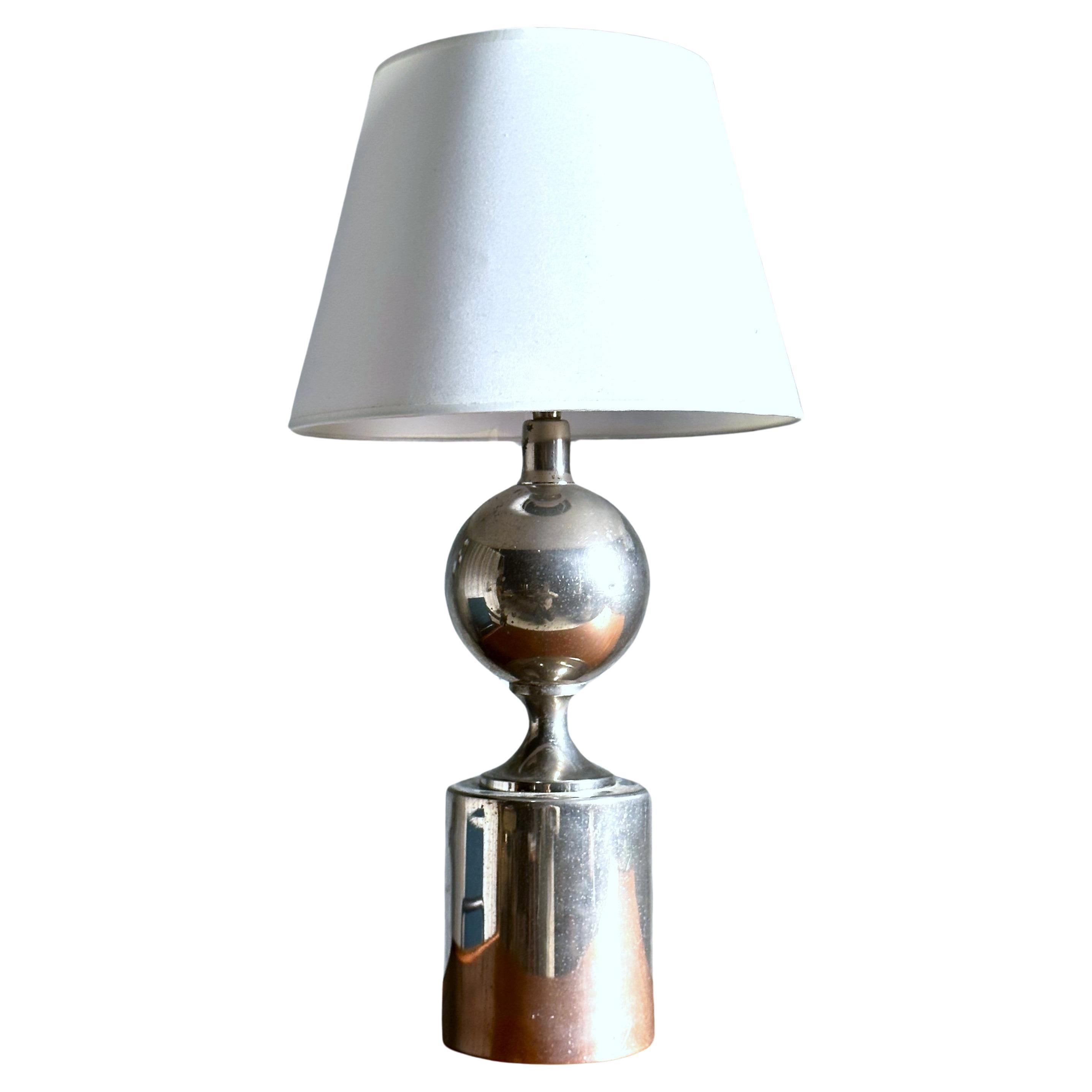 Mid-Century Desk Table Lamp, signed by Philippe Barbier, Chrome, France 1960 For Sale