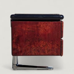 Mid Century Desk, Warren Platner for Knoll, Steel, Oak, Chrome, 1970s