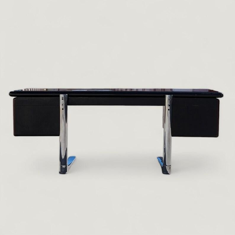 Escritorio Mid Century, Warren Platner para Knoll, Acero, Roble, Cromo, Década de 1970 siglo XX en venta