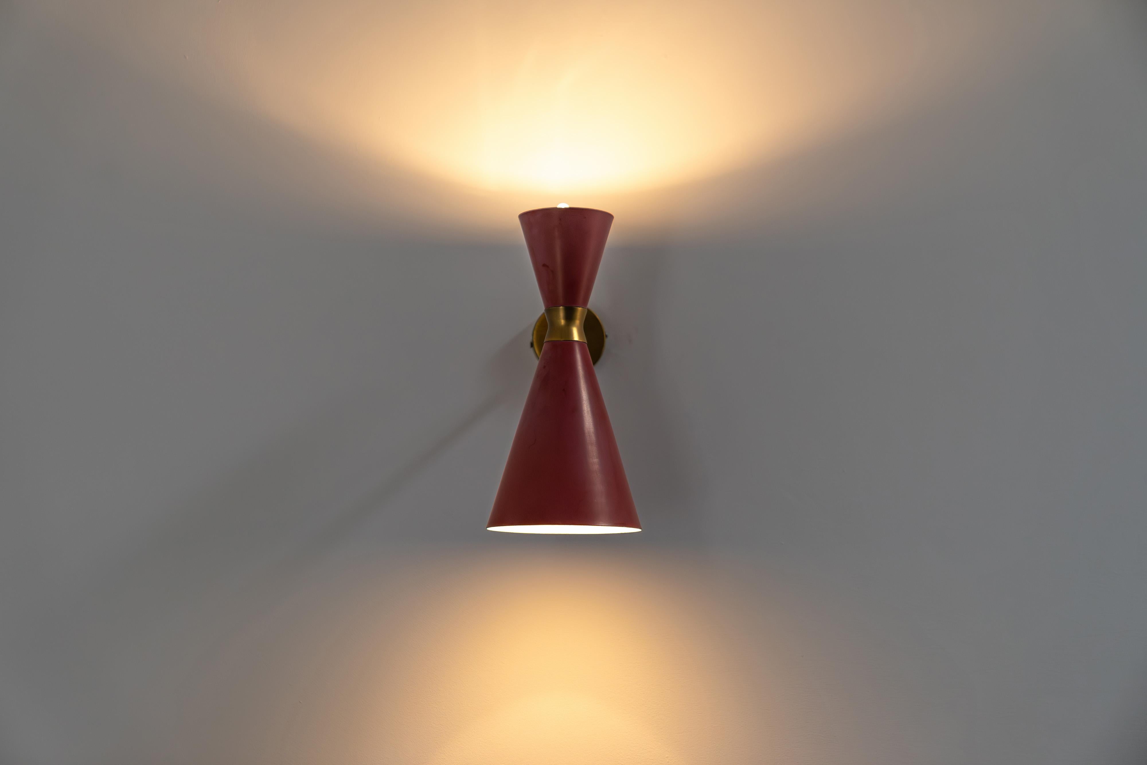 red wall sconce