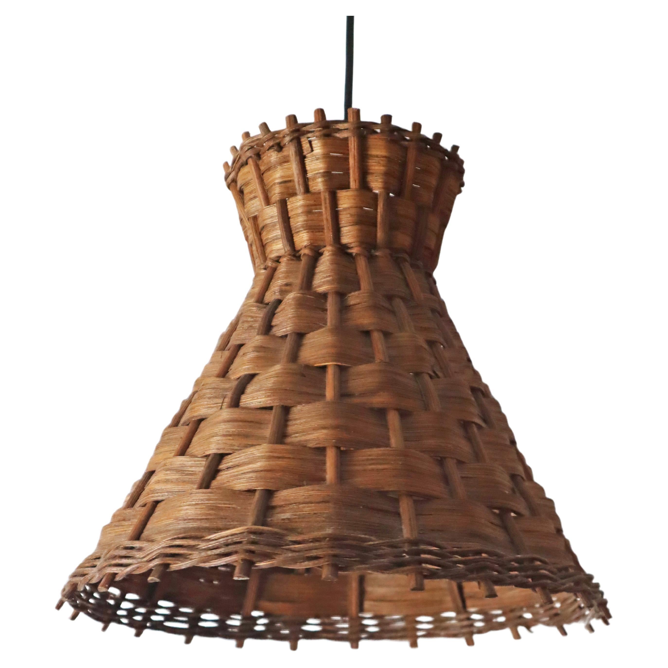 Mid-Century Diabolo Wood Hanging Pendant, 1970s For Sale