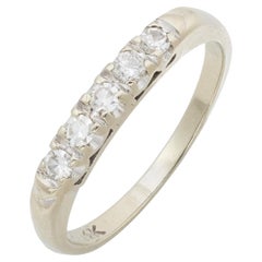 Mid Century diamond 14k white gold wedding band