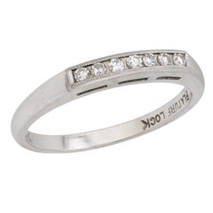 Mid Century diamond 14k white gold wedding ring