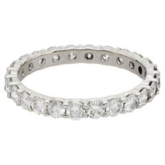 Mid Century diamond 18k white gold eternity band