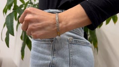 Mid Century Diamond 18k Yellow Gold Hinged Bangle Bracelet