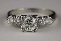 Mid-Century Diamond and Platinum Engagement Ring