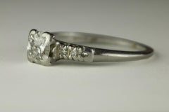 Mid-Century Diamond and Platinum Engagement Ring