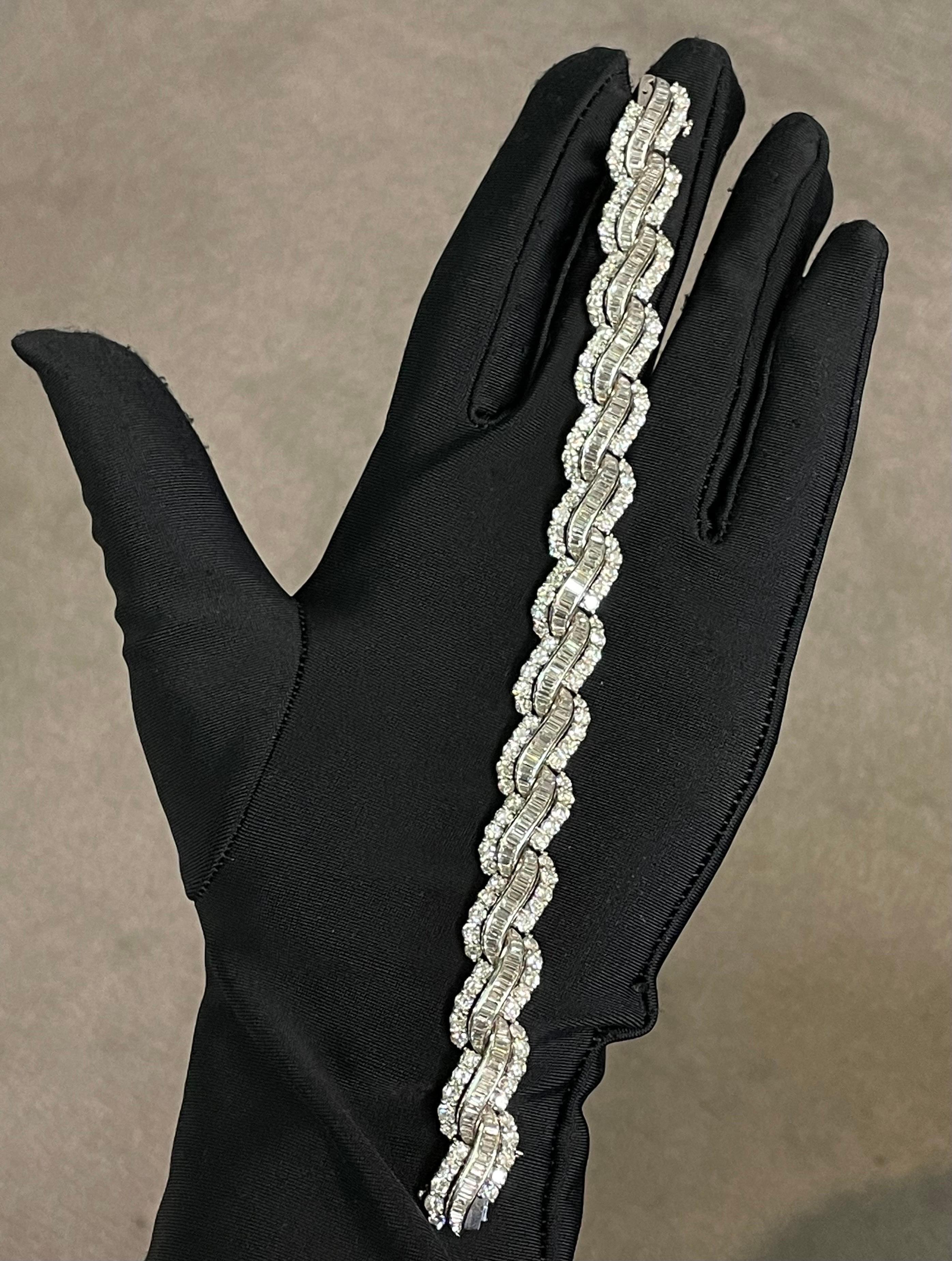 Mixed Cut Mid Century Diamond Bracelet  For Sale
