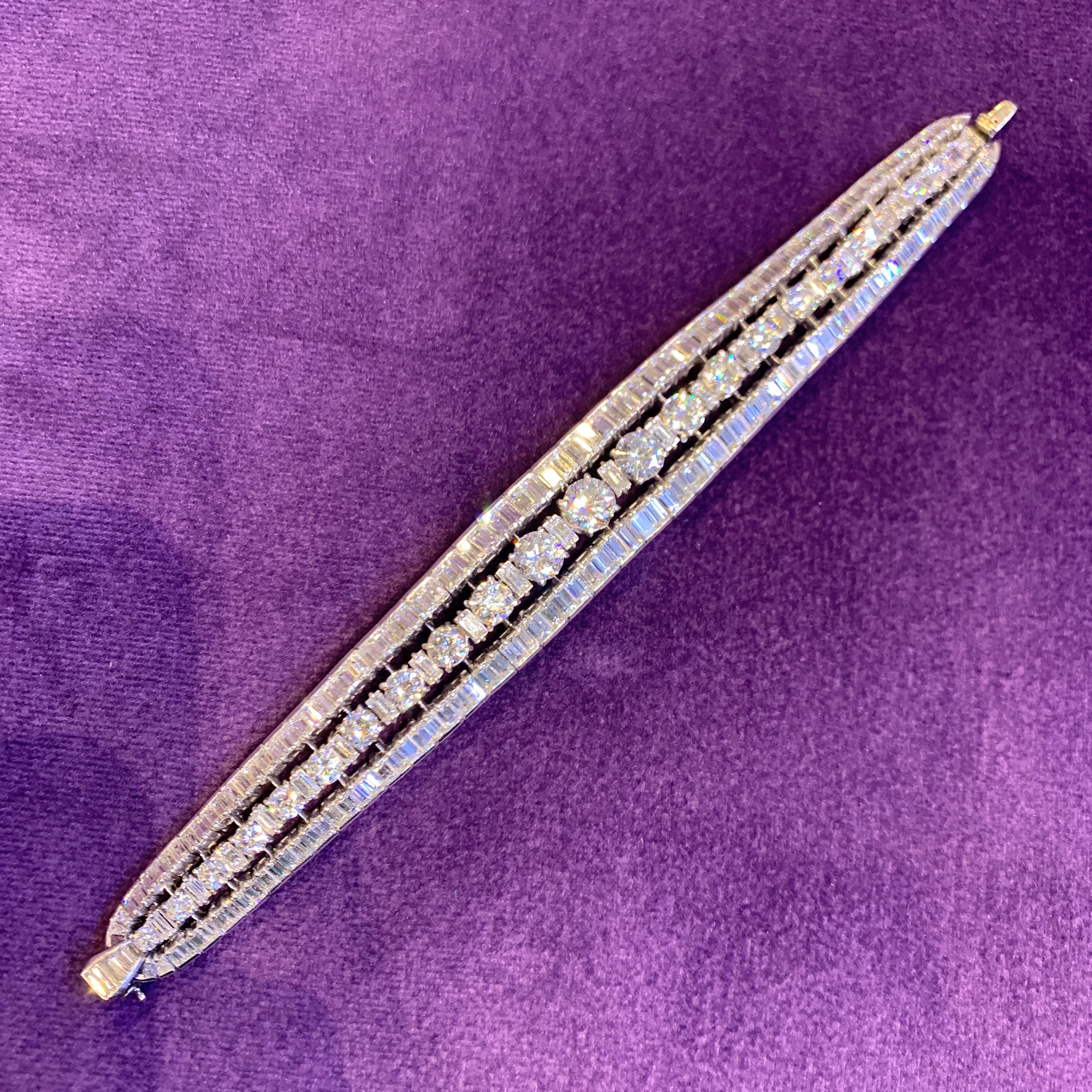 Women's Mid Century Diamond Bracelet For Sale