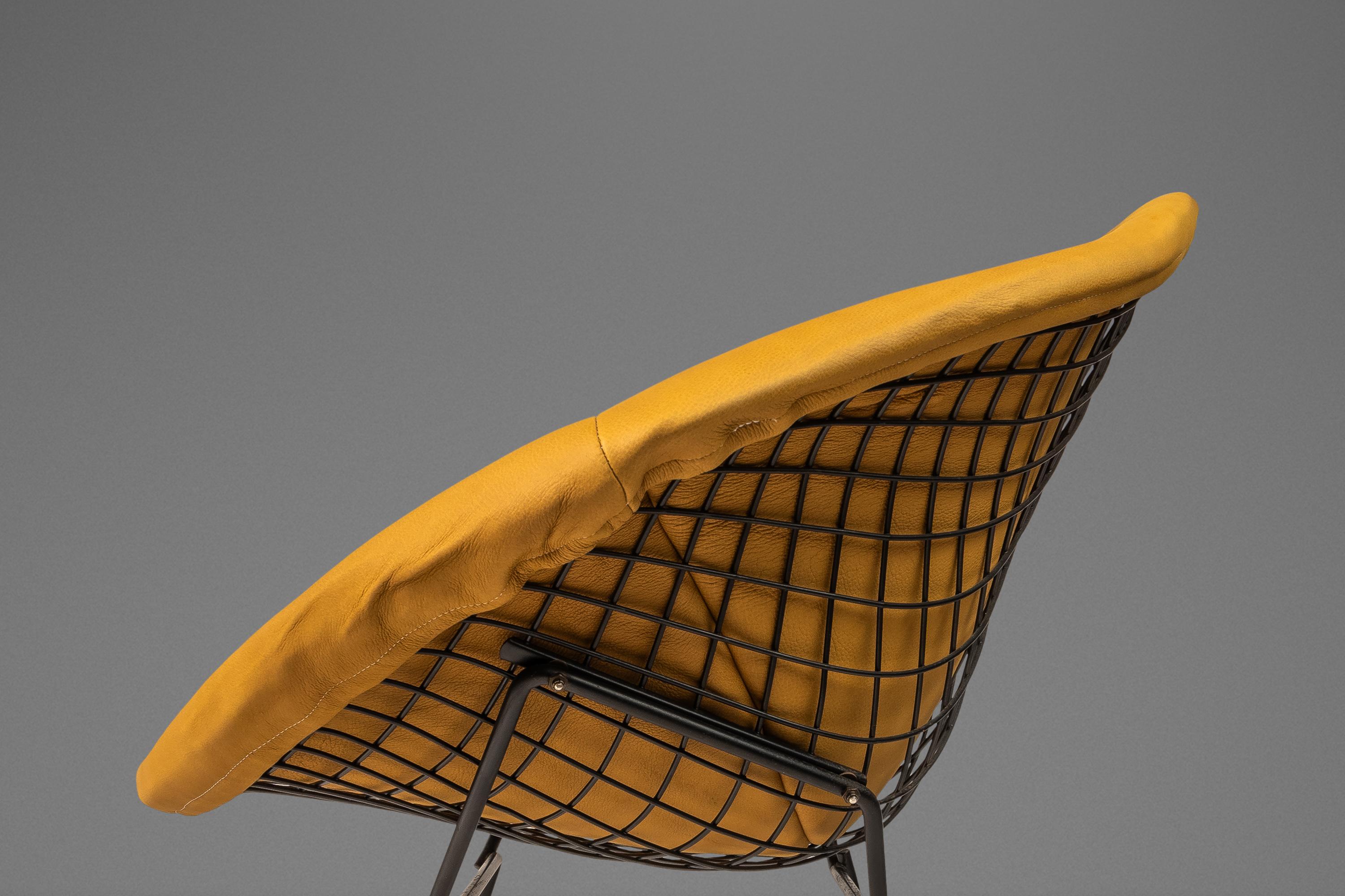 Mid-Century 'Diamond' Chair in Leather by Harry Bertoia for Knoll, USA, c. 1960s 3