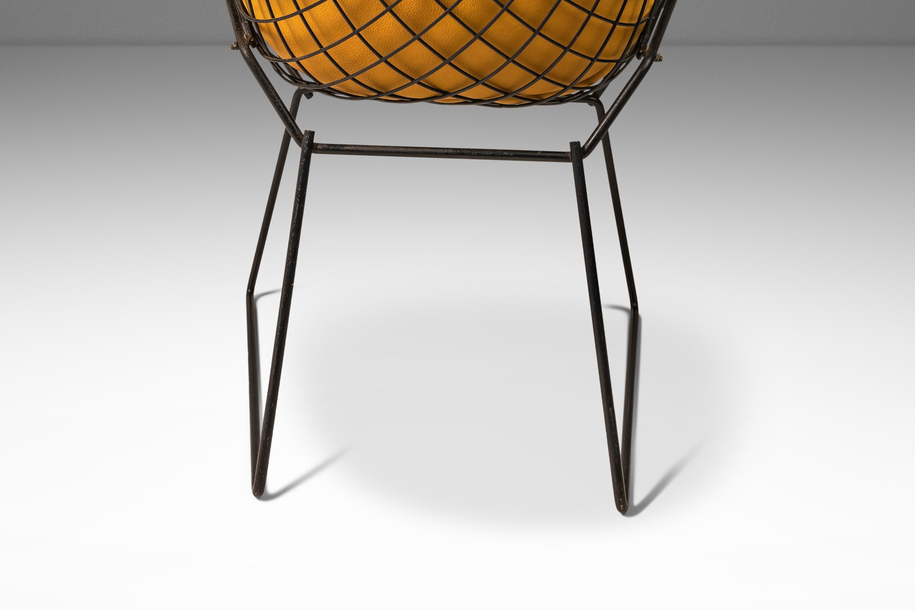 Mid-Century 'Diamond' Chair in Leather by Harry Bertoia for Knoll, USA, c. 1960s 5