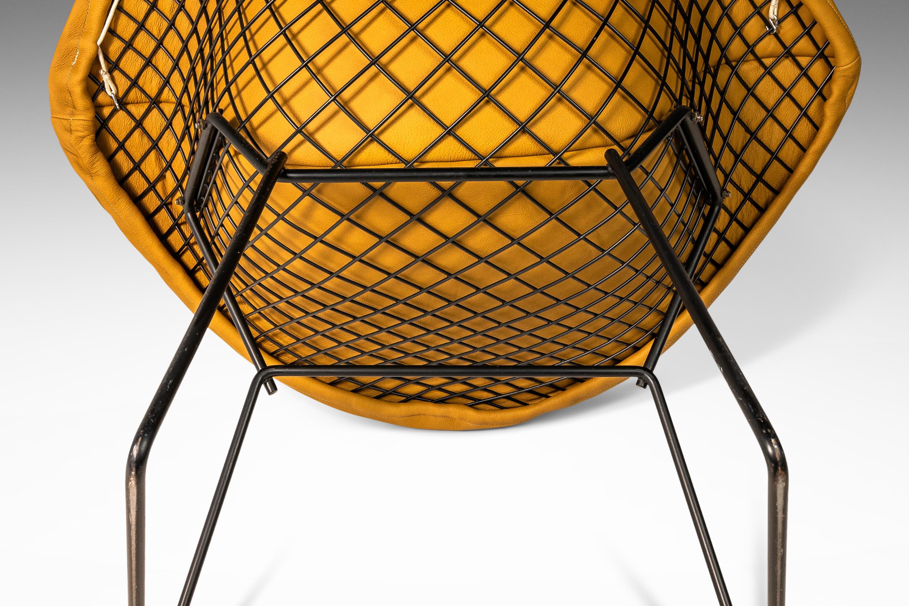 Mid-Century 'Diamond' Chair in Leather by Harry Bertoia for Knoll, USA, c. 1960s 7