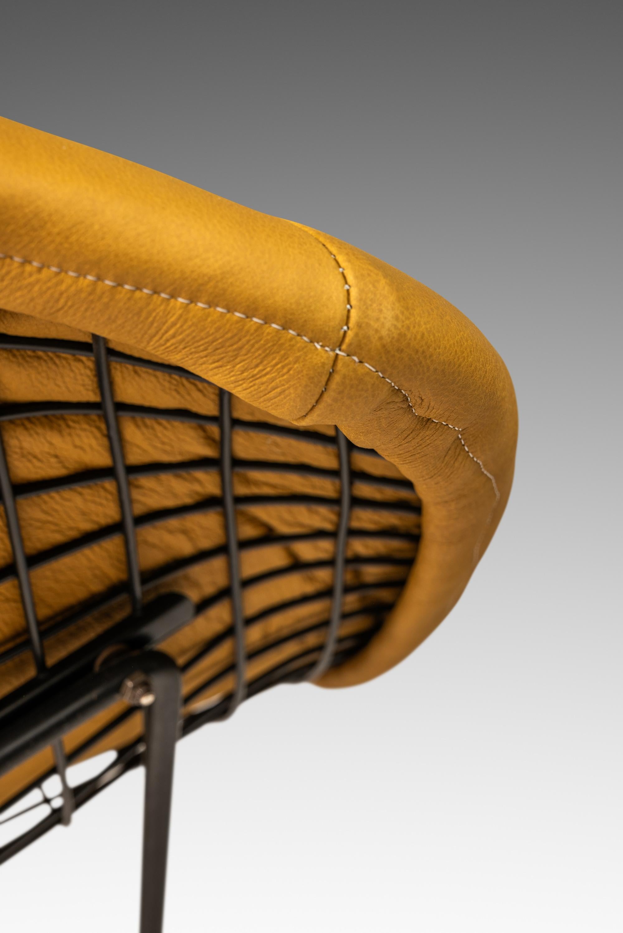 Mid-Century 'Diamond' Chair in Leather by Harry Bertoia for Knoll, USA, c. 1960s 9